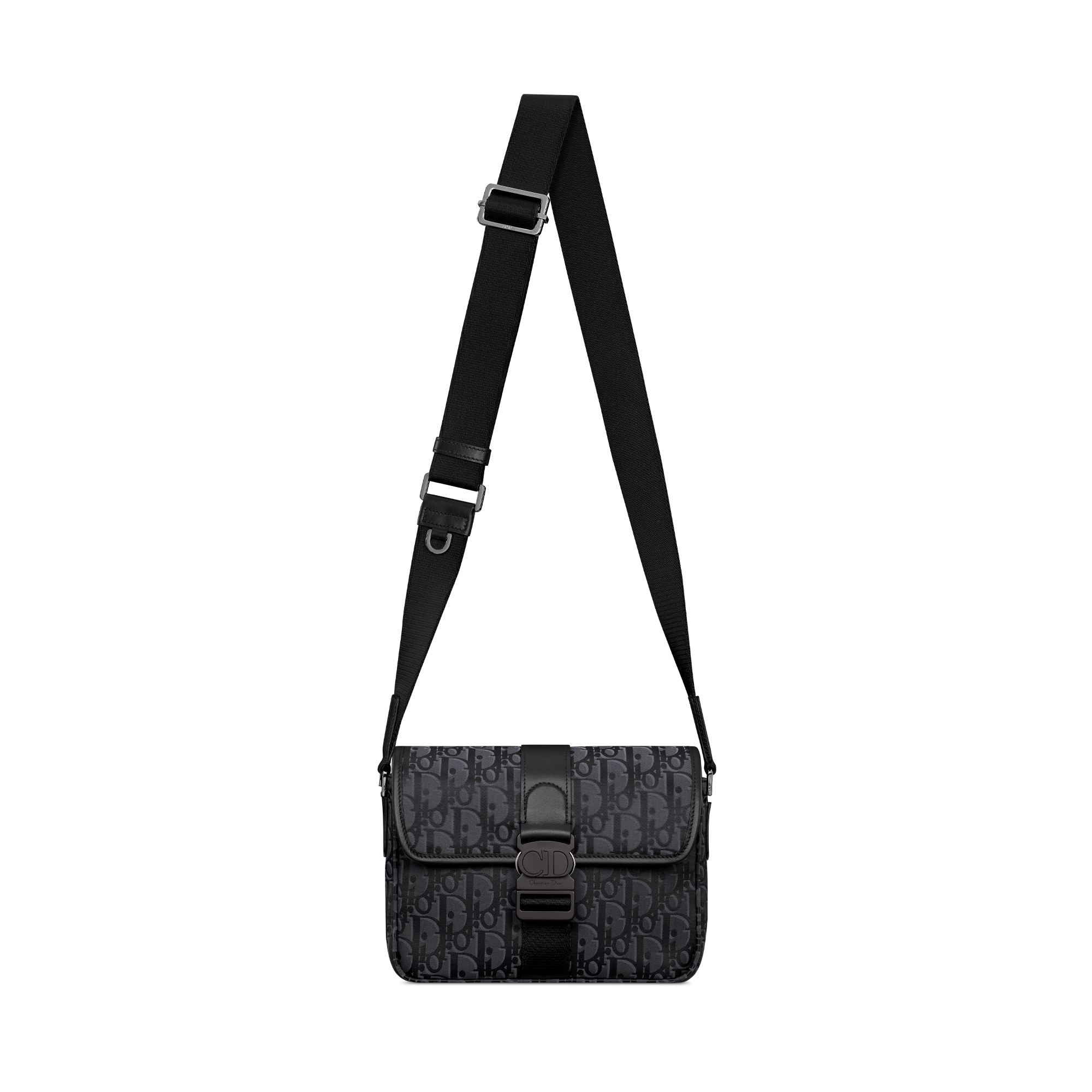 Dior Trek Messenger Tasche mit Umschlagklappe Dior Oblique Nylon in Schwarz E07