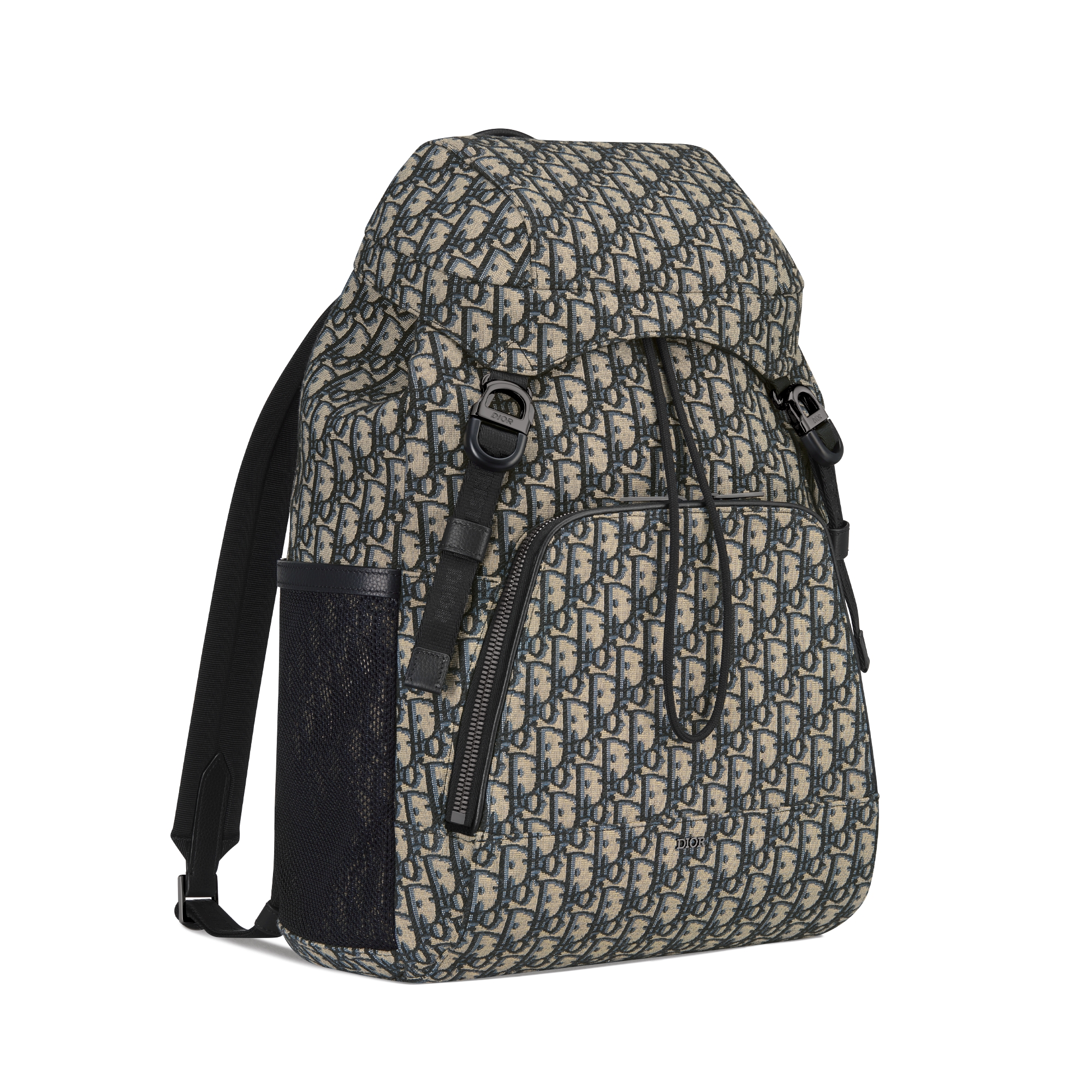 Zaino Dior 8 con pattina Jacquard Dior Oblique beige e nero E03