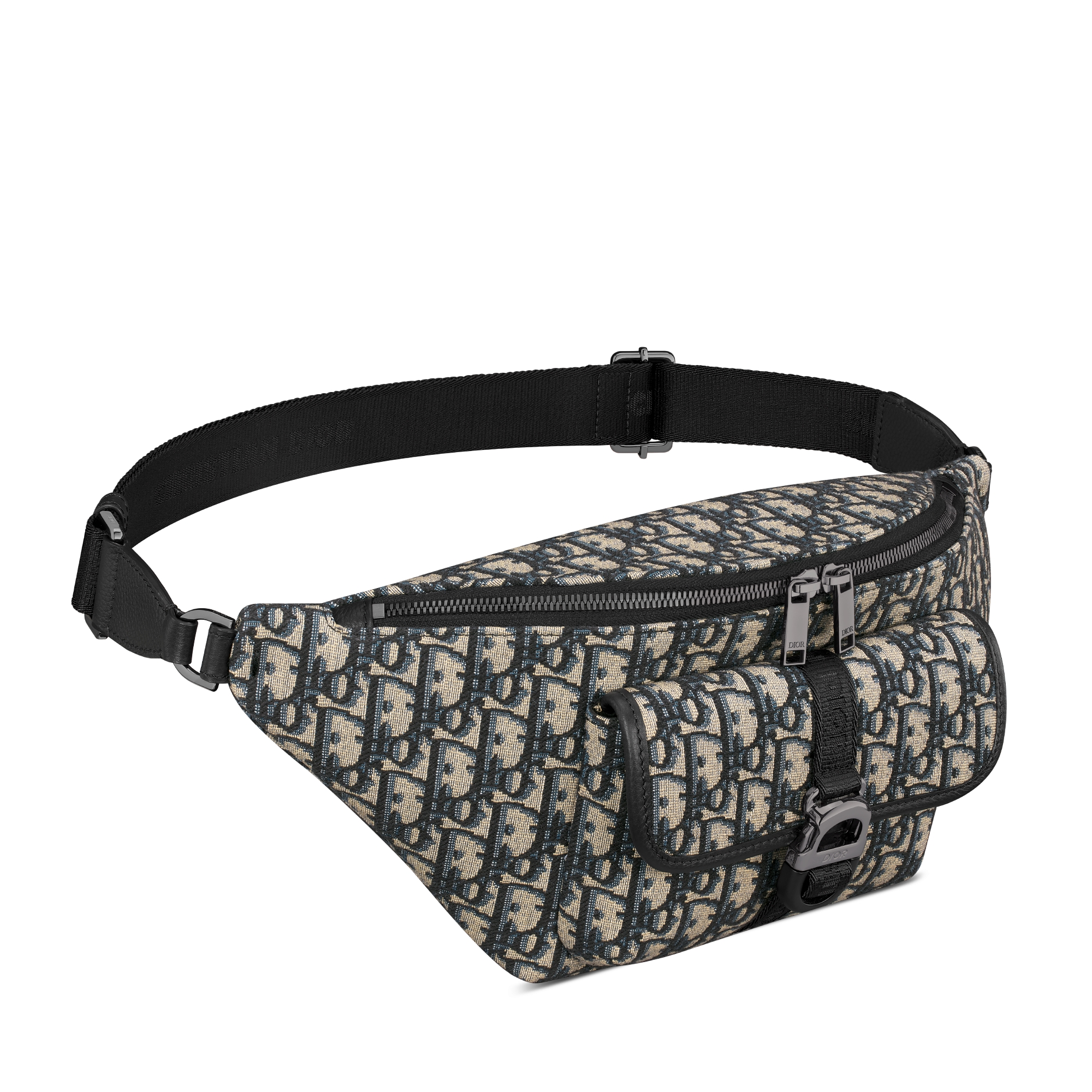 Marsupio Dior 8 Jacquard Dior Oblique beige e nero E03