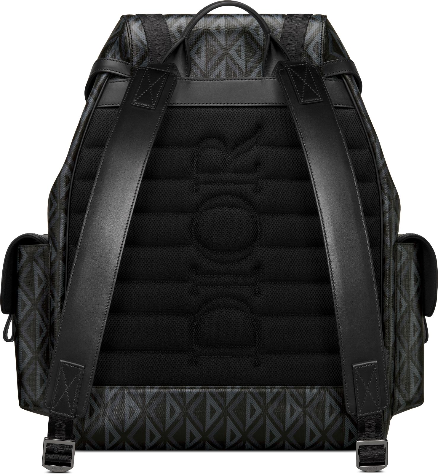 Large Dior Hit the Road Backpack Black Coated Cotton Canvas with CD Diamond  Print and Black Smooth Calfskin | DIOR