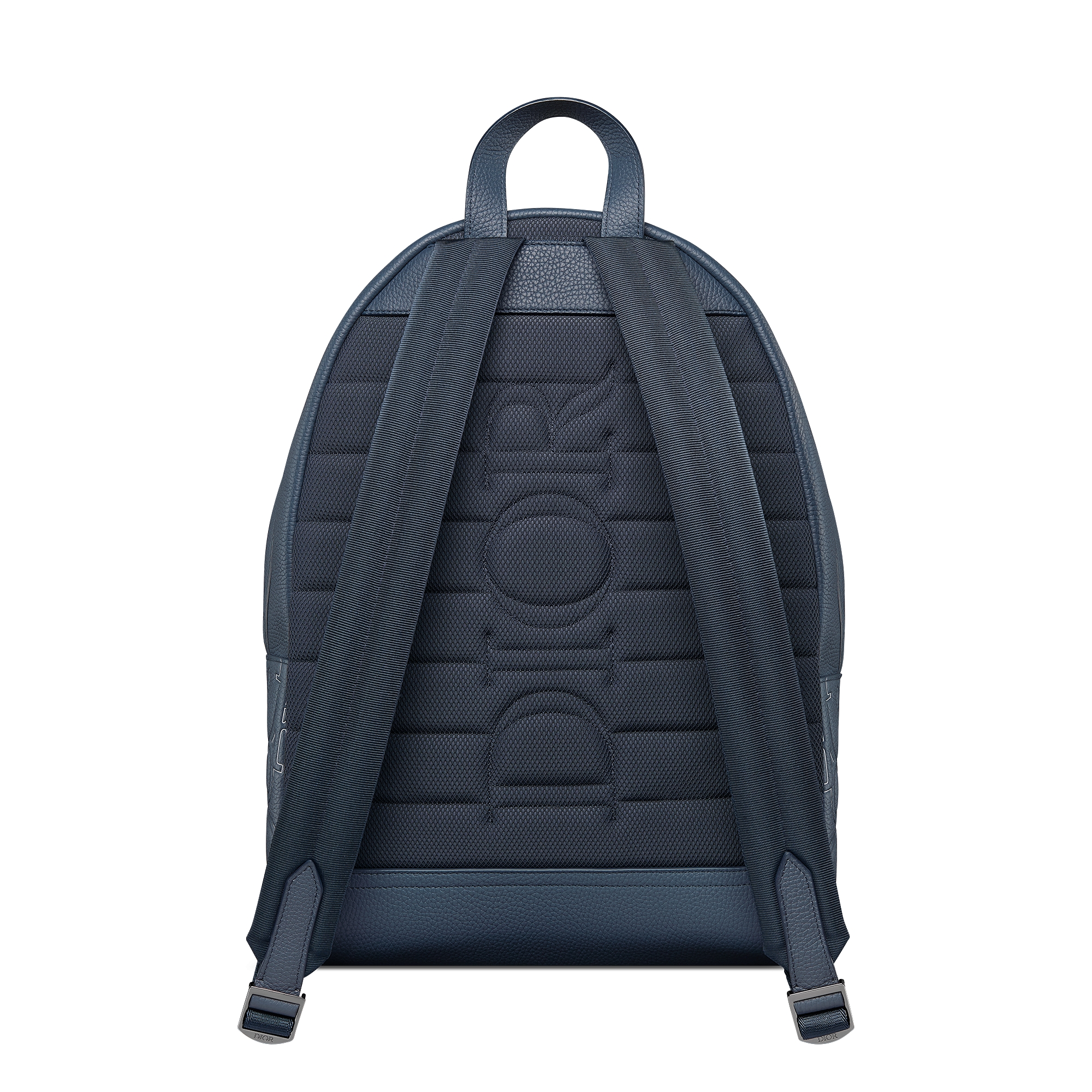 Mochila Rider 2.0 com zíper Couro Dior Gravity Outline azul-marinho e couro de vitelo granulado azul-marinho E08