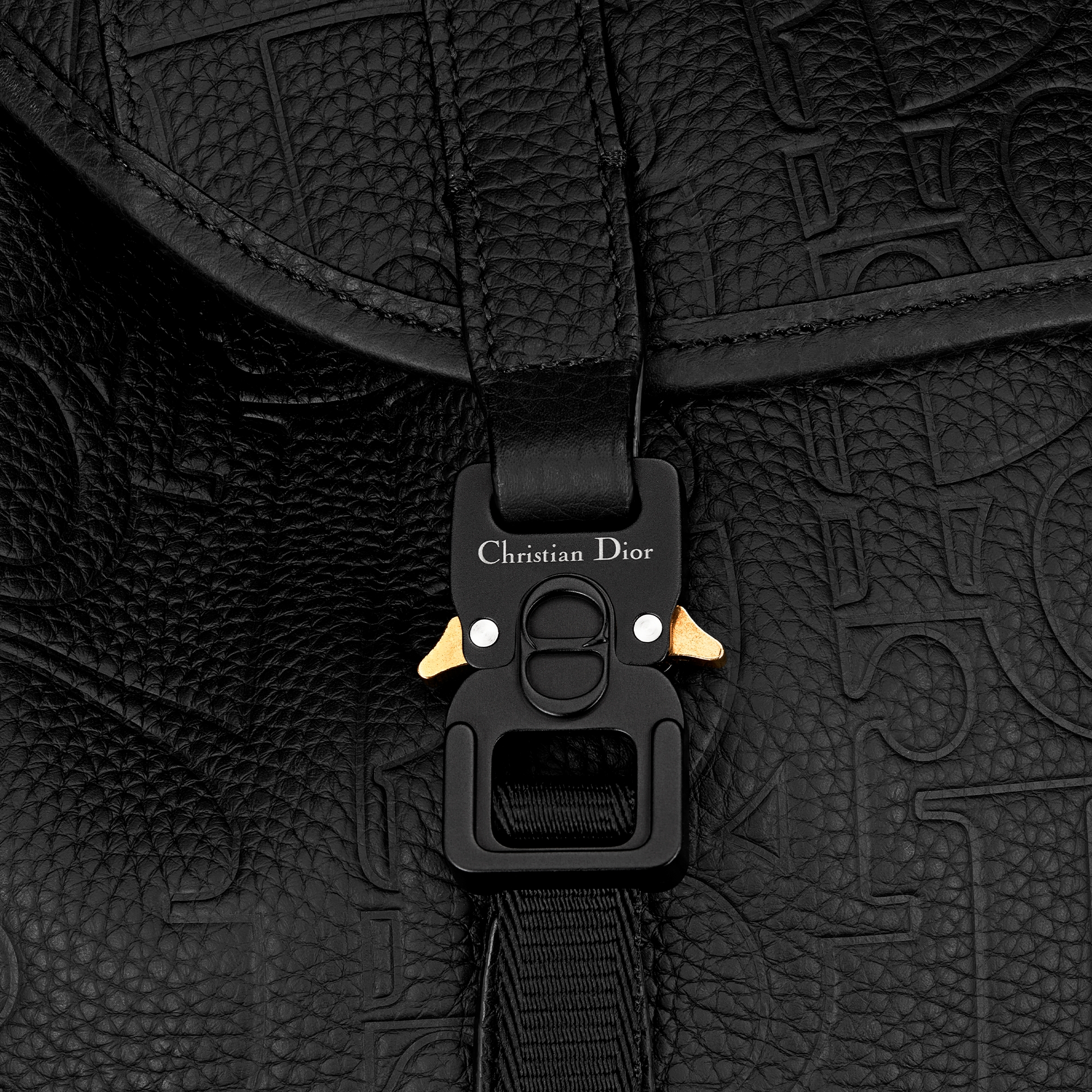 Dior Hit the Road Backpack with Flap Black Dior Gravity Leather and Black Grained Calfskin E09