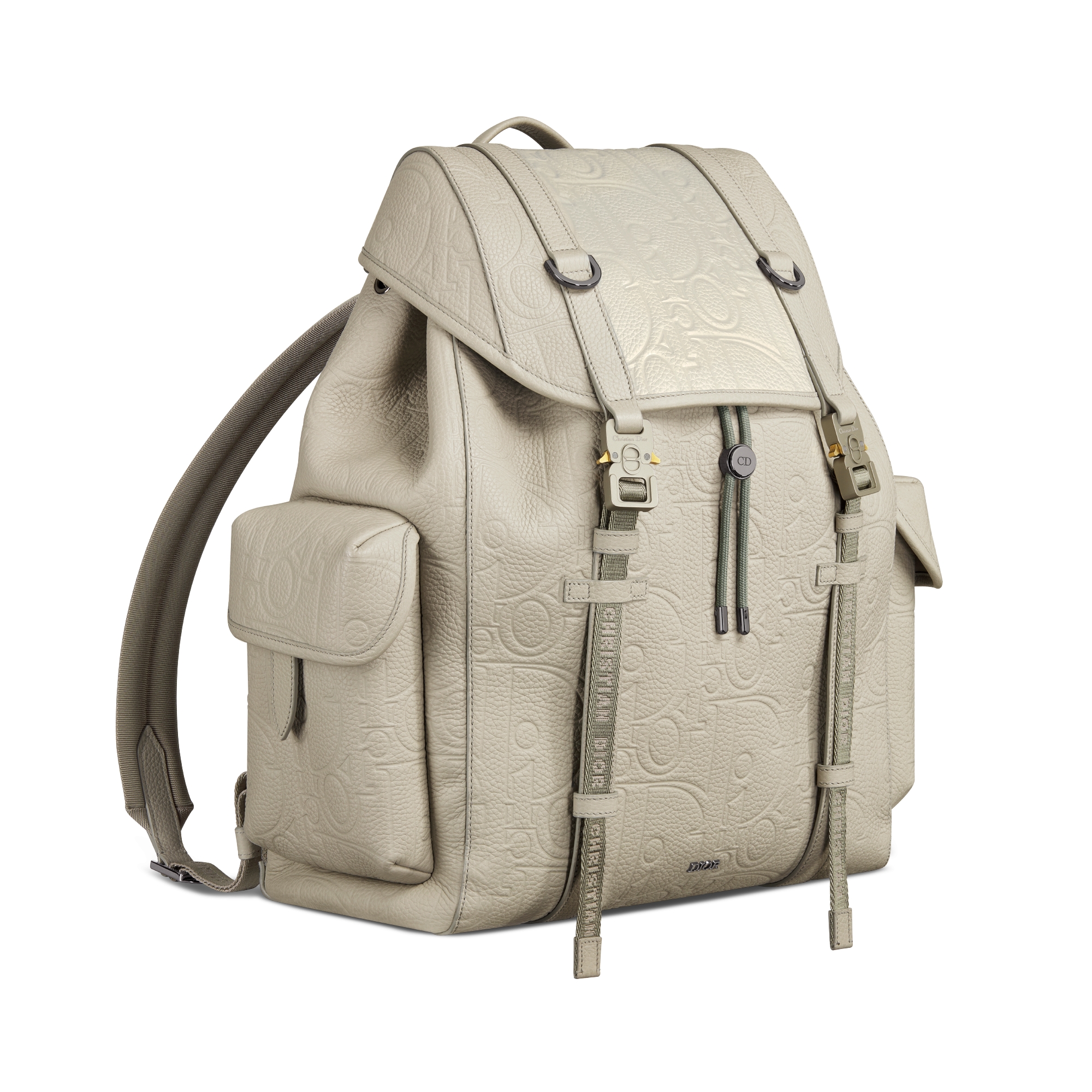 Dior Hit the Road Backpack with Flap Beige Dior Gravity Leather and Beige Grained Calfskin E03