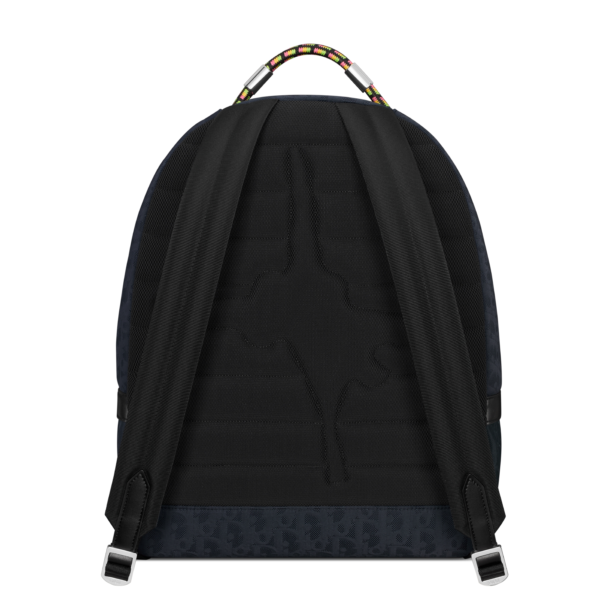 Mochila DIOR AND LEWIS HAMILTON com zíper Nylon Dior Oblique preto e tecido técnico com efeito de couro preto E08