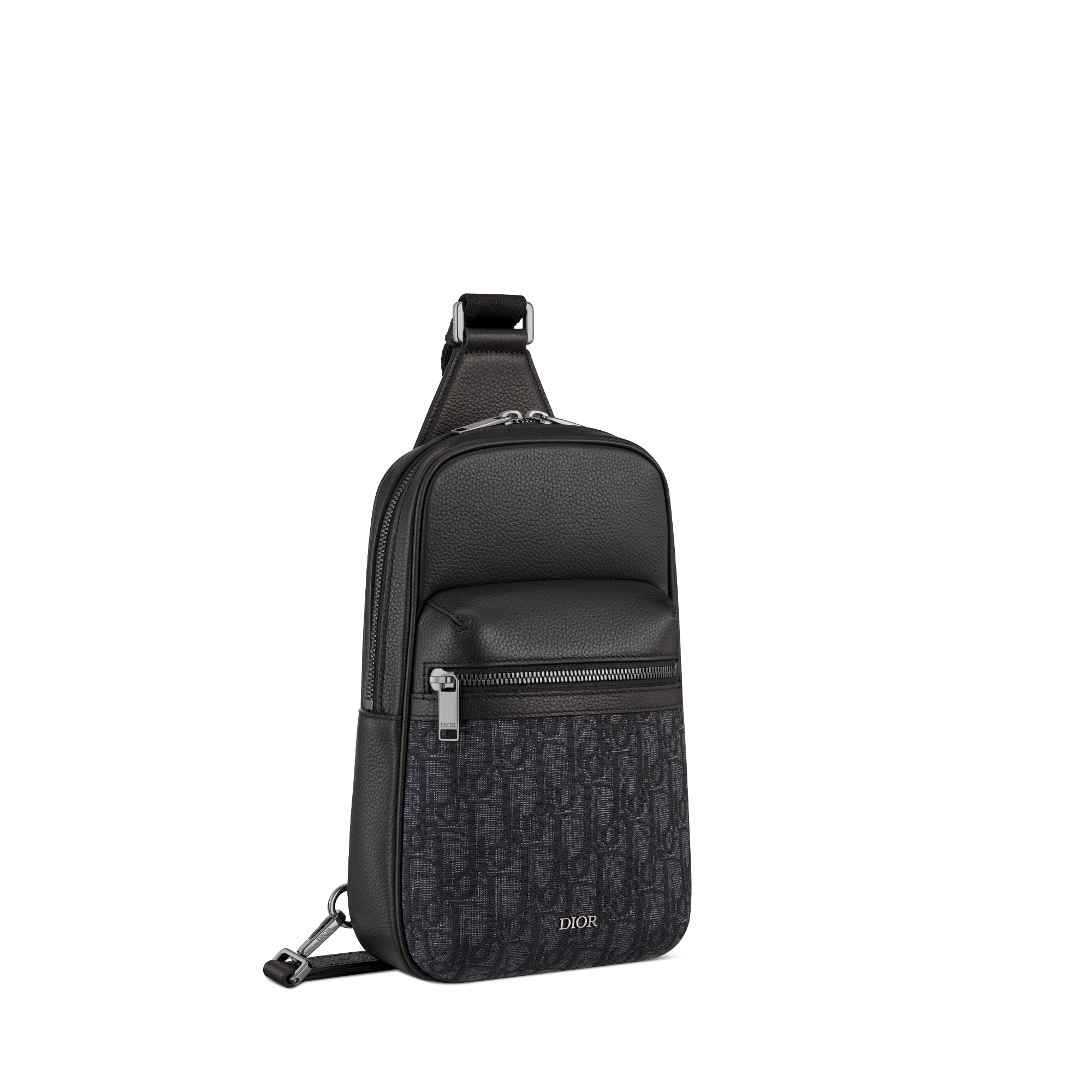 Rider 2.0 Sling Bag Black Dior Oblique Jacquard and Black Grained Calfskin E03