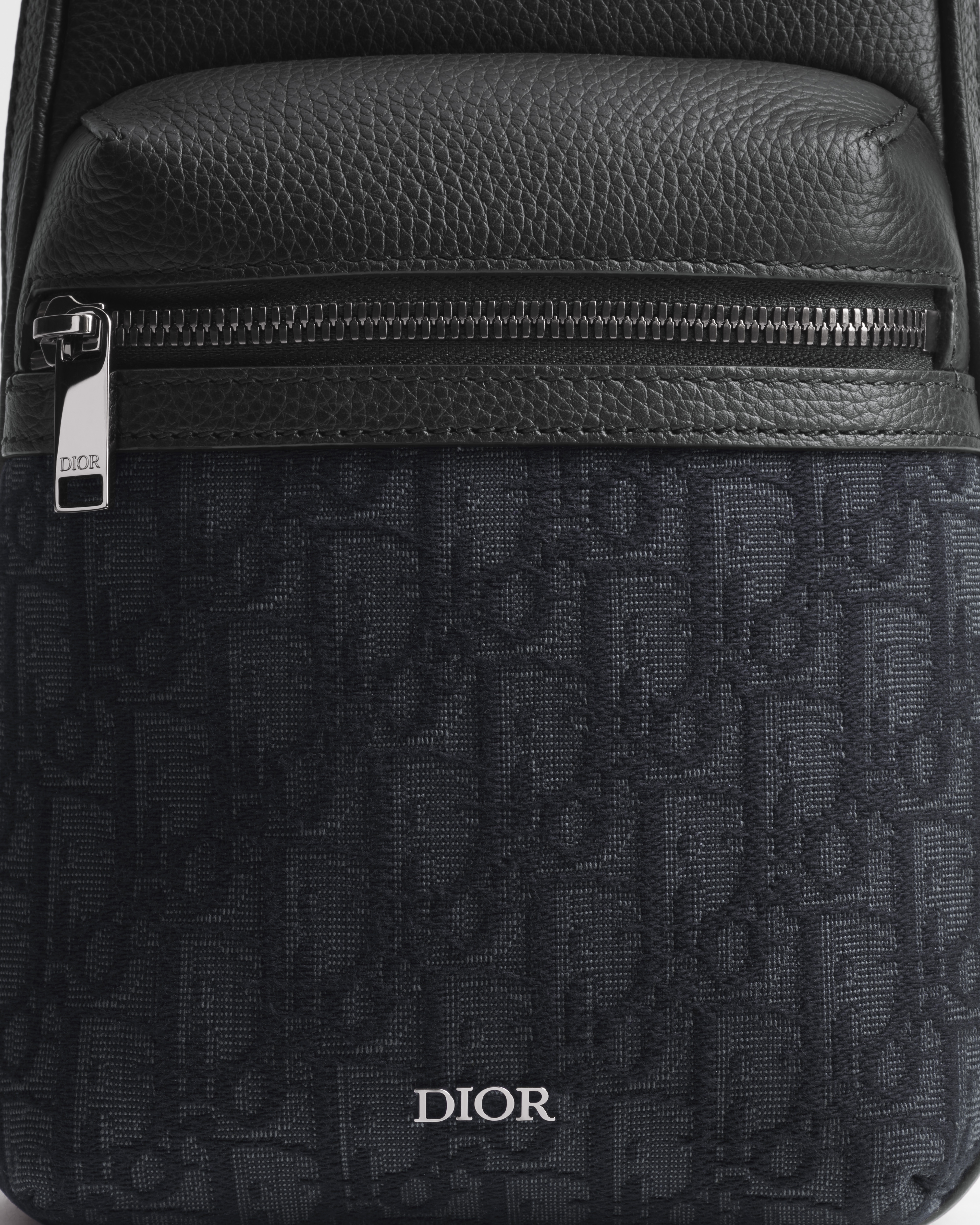 Rider 2.0 Schultertasche Dior Oblique Jacquard in Schwarz und genarbtes Kalbsleder in Schwarz E09