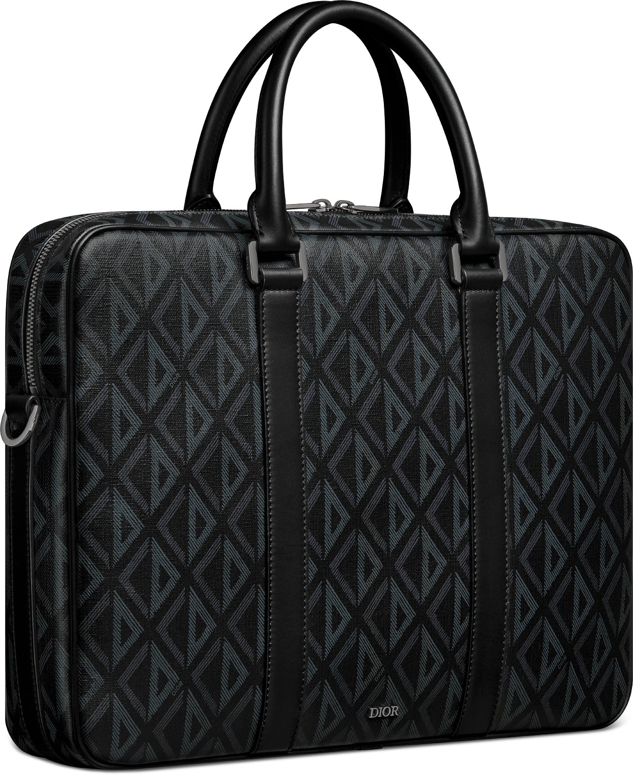 【本物新品保証】 Zipped Diamond CD with Canvas Cotton Coated Black Briefcase バッグ