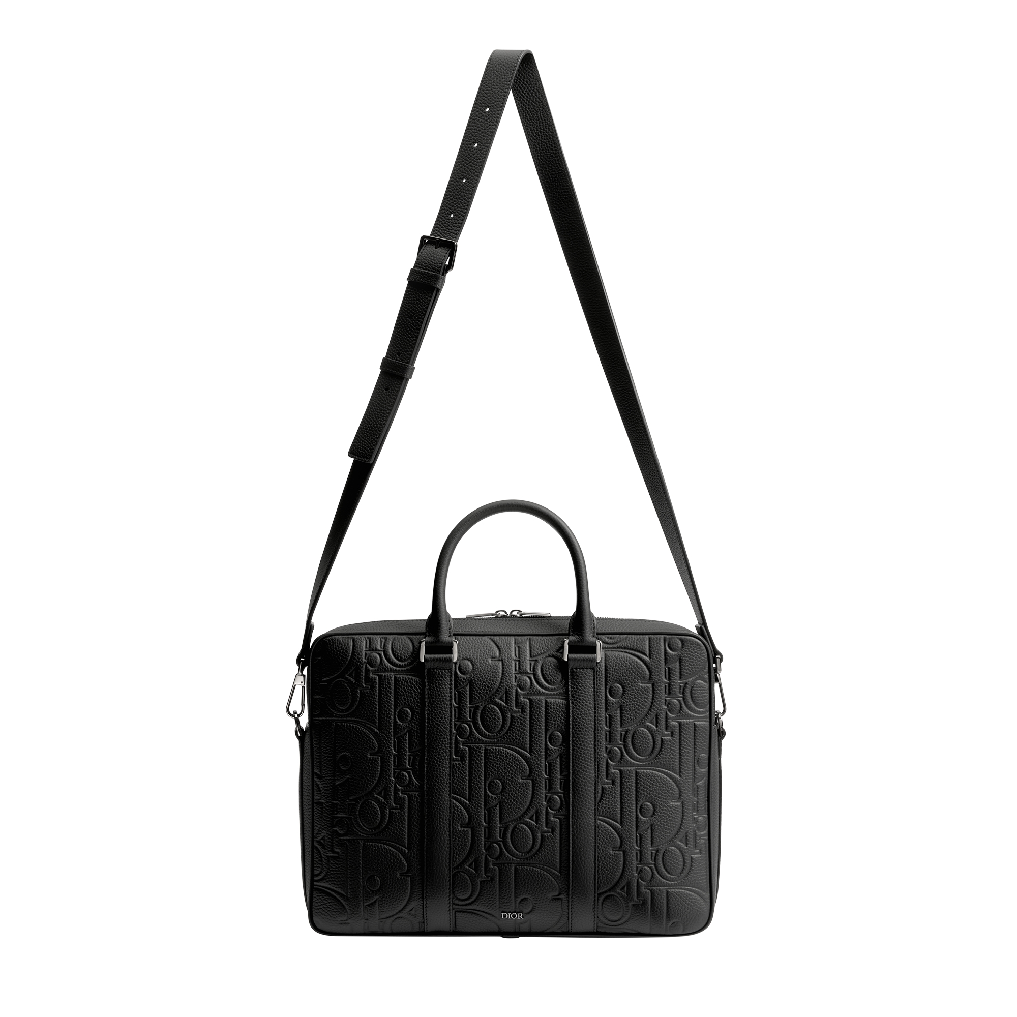 Zipped Briefcase Black Dior Gravity Leather and Black Grained Calfskin E07