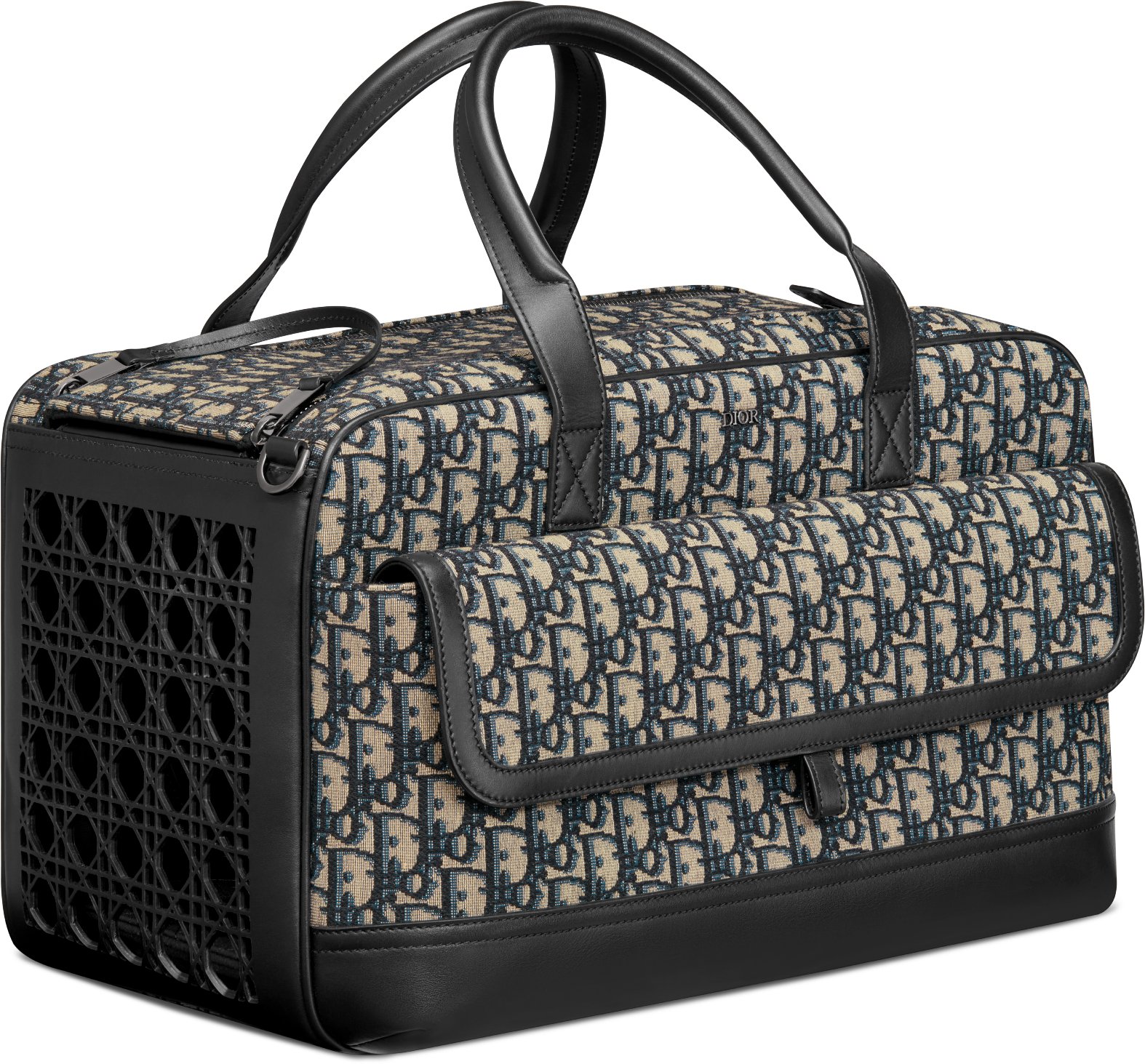 Dior Hit the Road Pet Carrier Bag Three quarter closed view