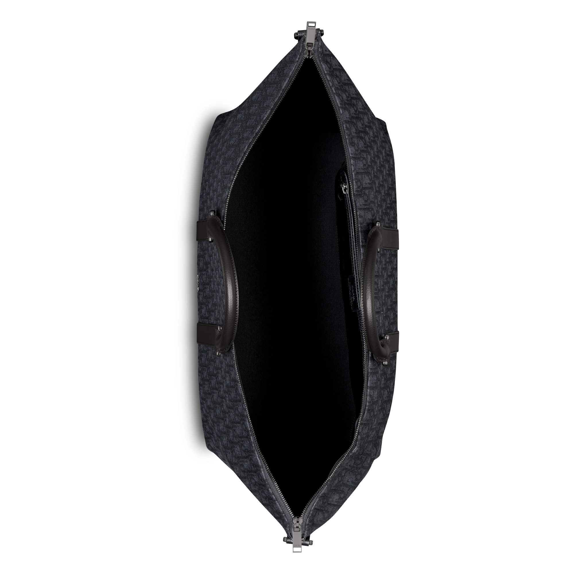 Weekender 40 백 블랙 Dior Oblique 자카드 & 블랙 그레인 송아지 가죽 E06