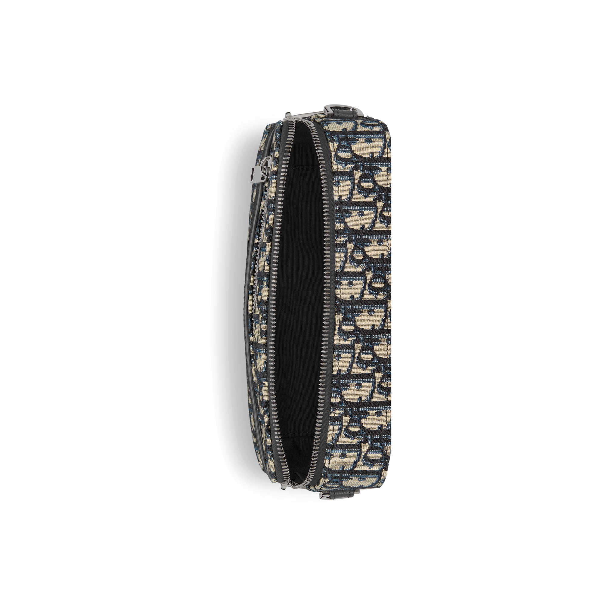 حقيبة Safari مع رباط نمط ديور أوبليك بحبك الجاكار باللونين البيج والأسود E06