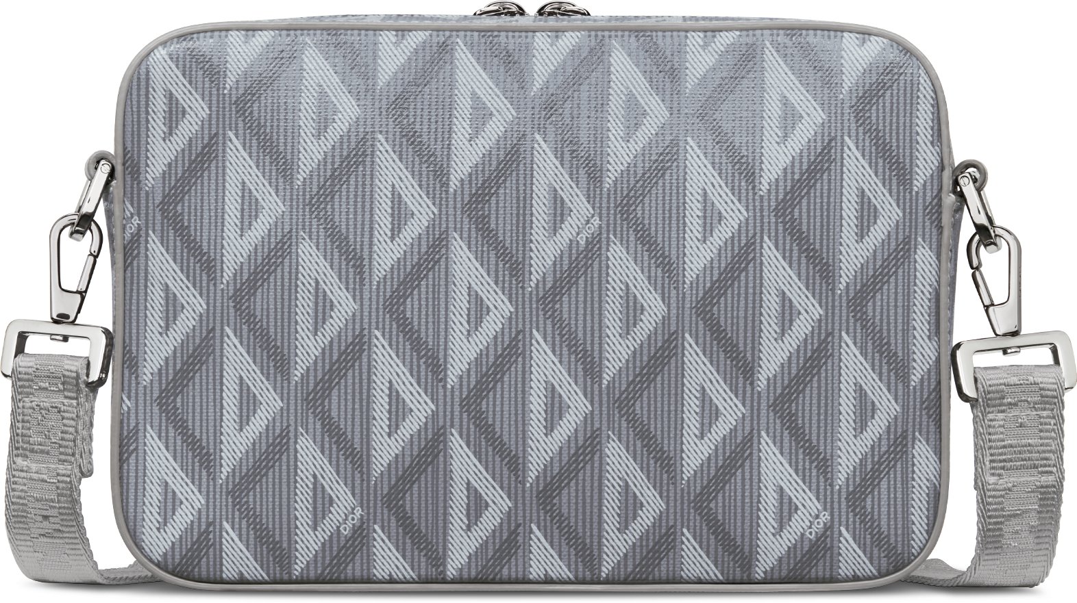 Safari-tas met schouderband Dior-grijs gecoat katoencanvas met CD ...