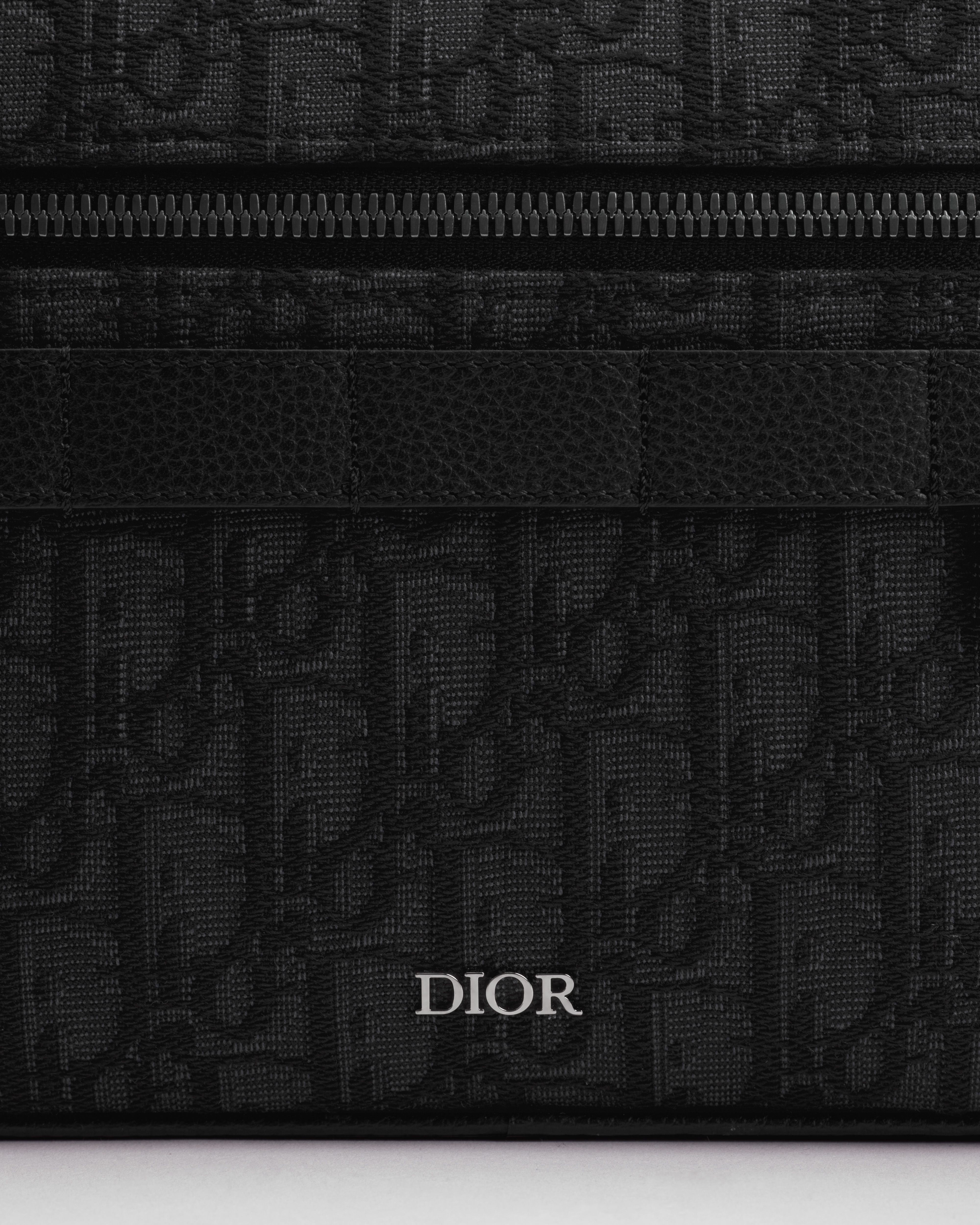 Safari Bag with Strap Black Dior Oblique Jacquard E11