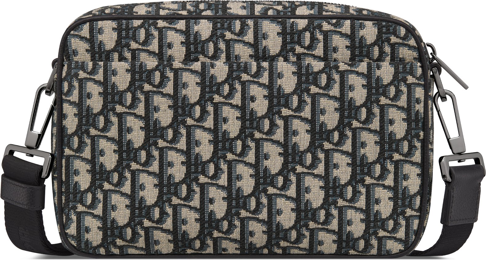 Safari Bag with Strap Beige and Black Dior Oblique Jacquard DIOR