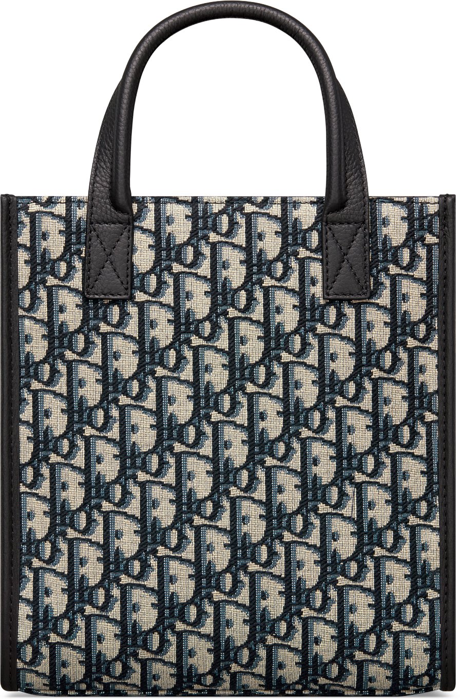 Safari North South Tote Bag Beige and Black Dior Oblique Jacquard DIOR
