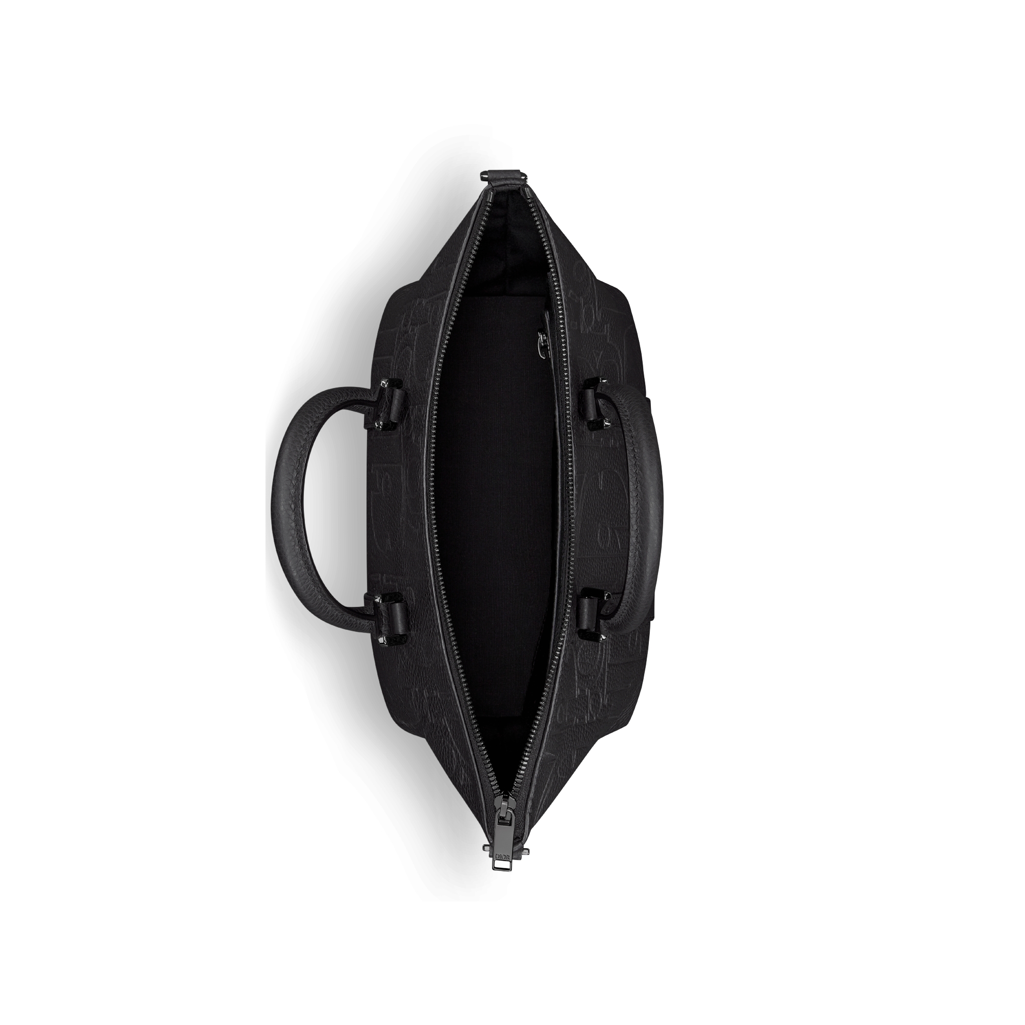 حقيبة Weekender 25 جلد بنمط ديور غرافيتي باللون الأسود وجلد العجل المحبّب باللون الأسود E06