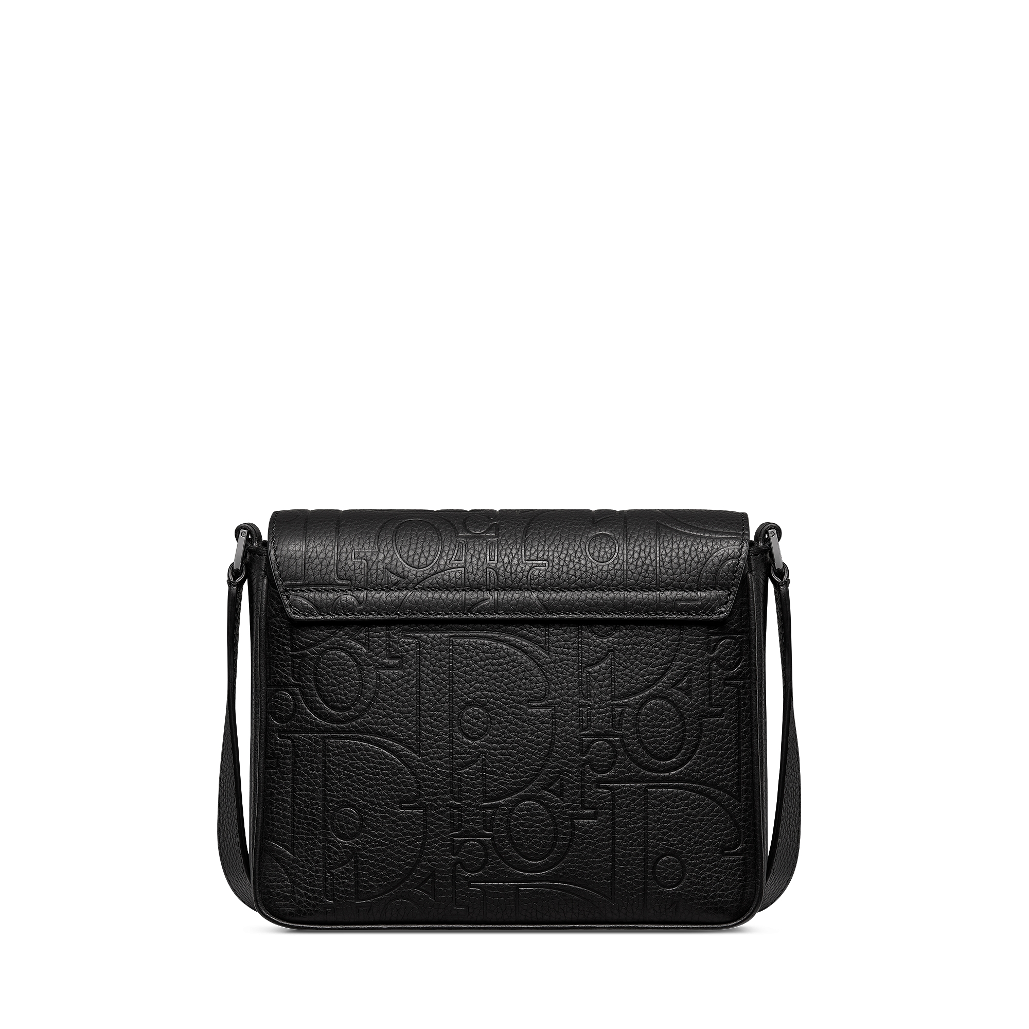 Messenger Bag with Flap Black Dior Gravity Leather and Black Grained Calfskin E08