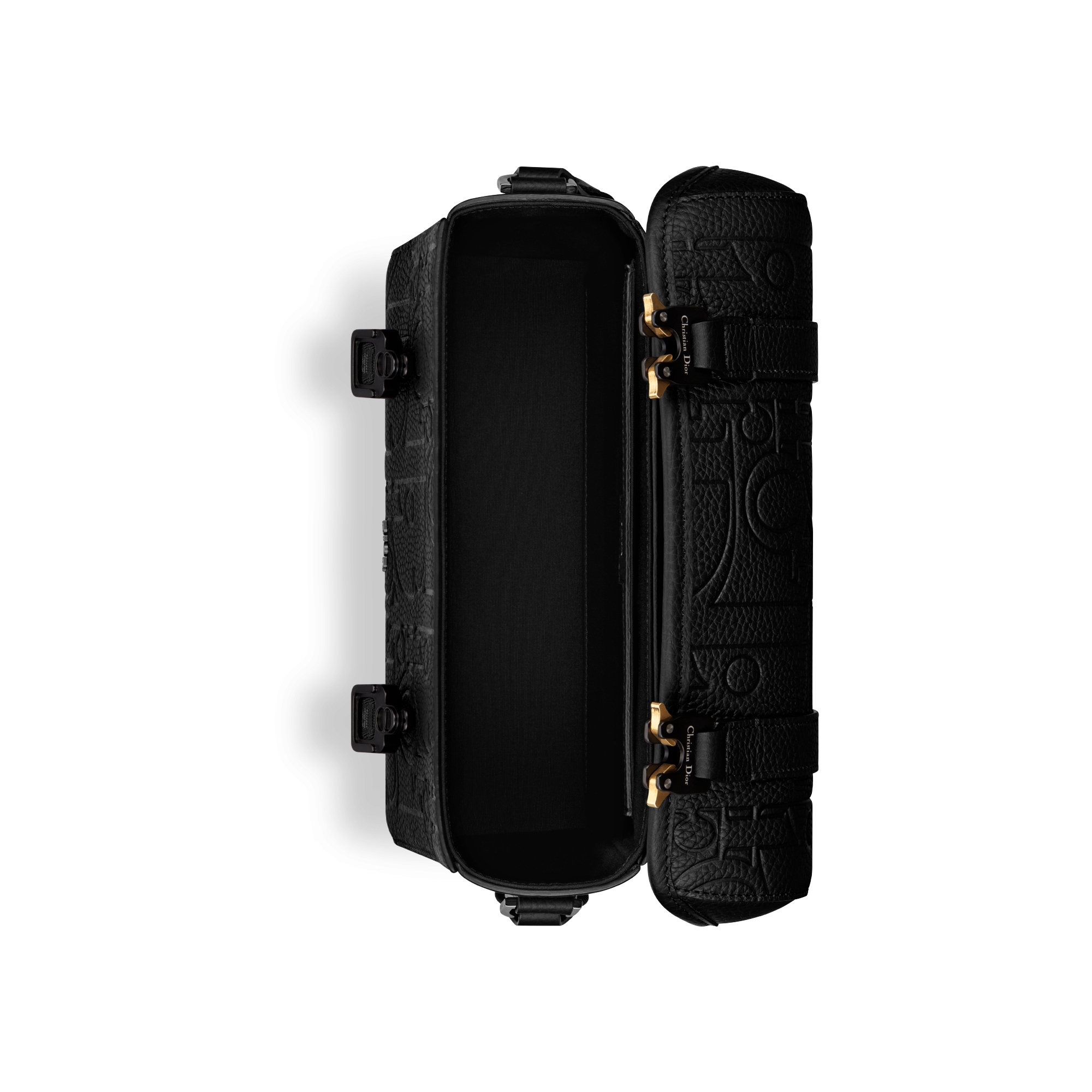 Dior Hit the Road Messenger Bag with Flap Black Dior Gravity Leather and Black Grained Calfskin E06