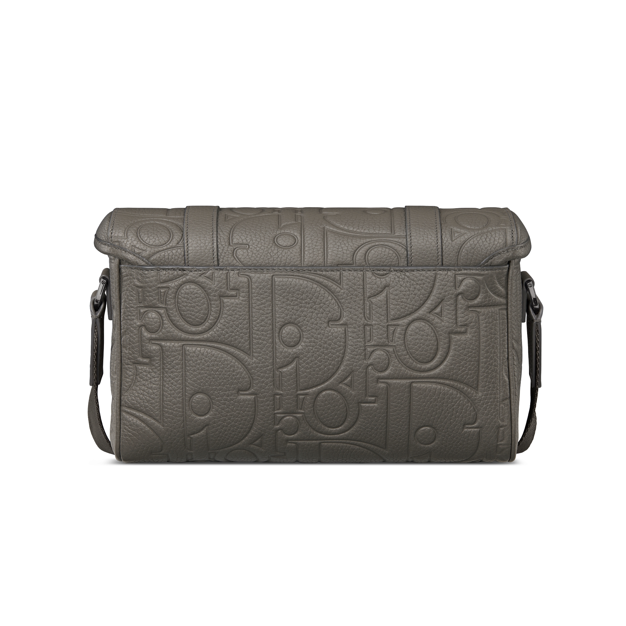 Dior Hit the Road Messenger Bag with Flap Gray Dior Gravity Leather and Gray Grained Calfskin E08
