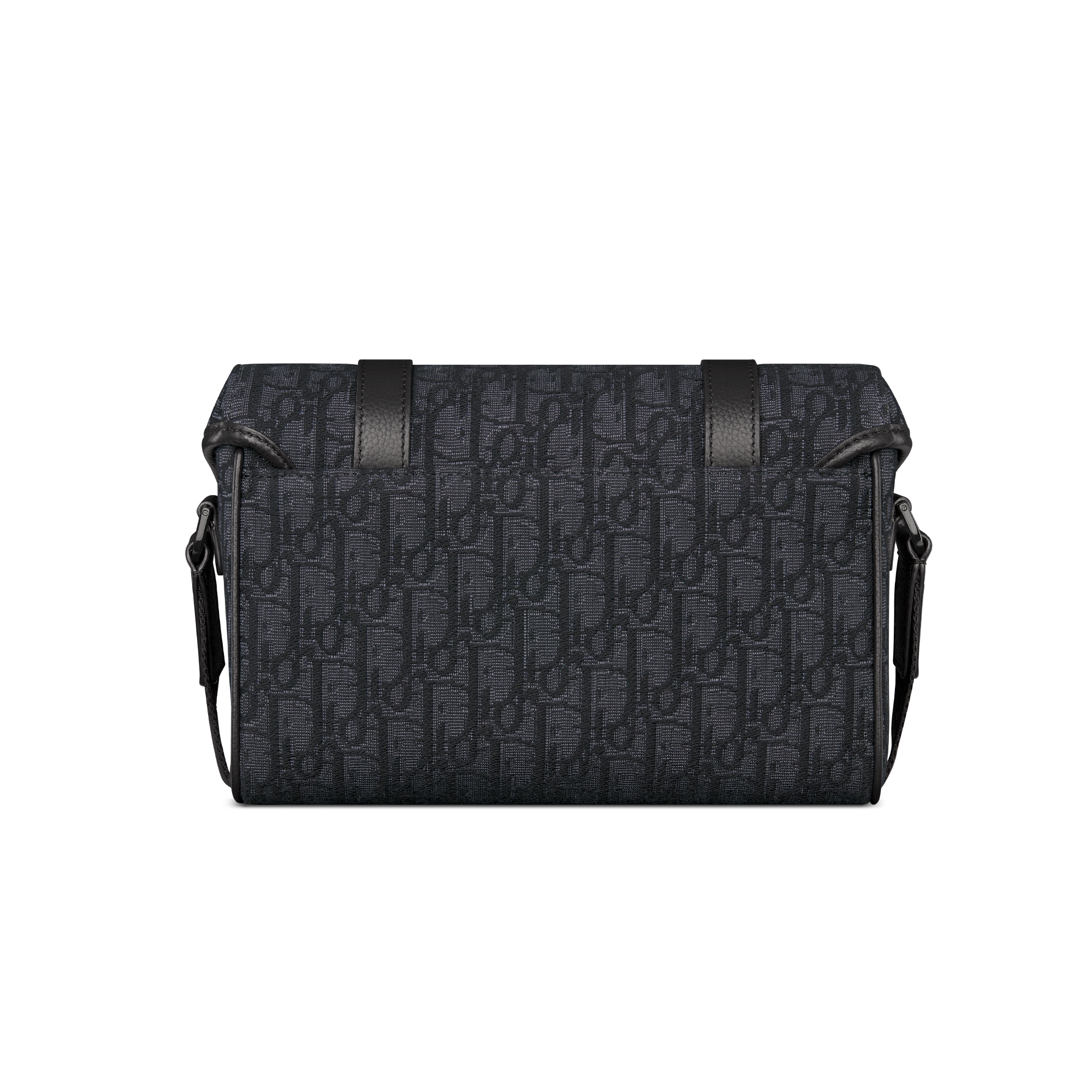 Dior Hit the Road Messenger Bag with Flap Black Dior Oblique Jacquard and Black Grained Calfskin E08