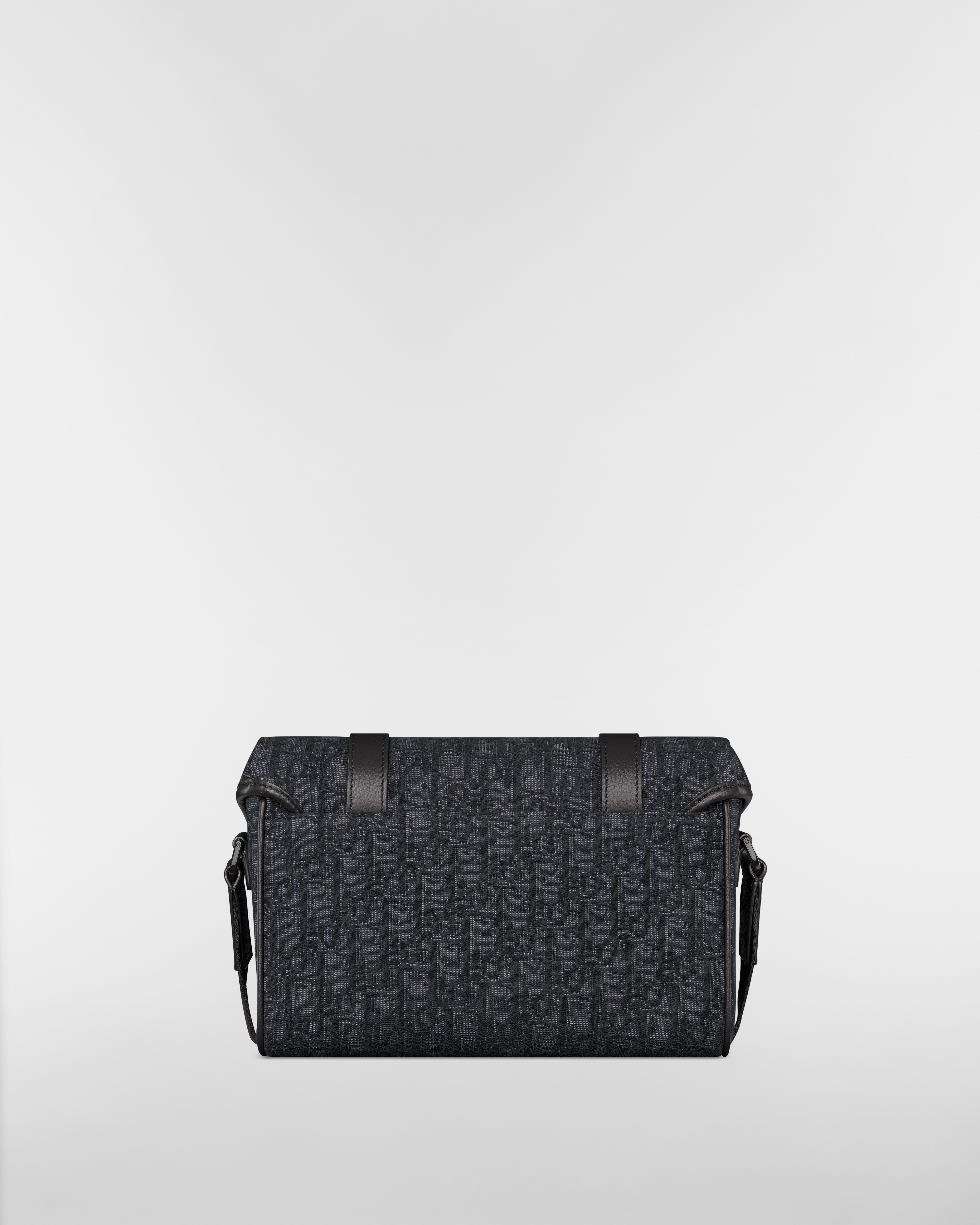 Dior Hit the Road Messenger Bag with Flap Black Dior Oblique Jacquard and Black Grained Calfskin E08