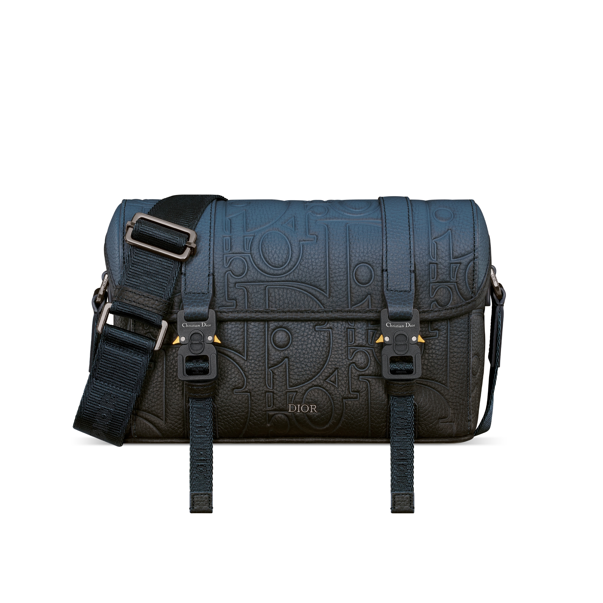 Dior Hit the Road 翻蓋郵差包 藍色黑色漸層 Dior Gravity 皮革和藍色黑色漸層粒面小牛皮 E01