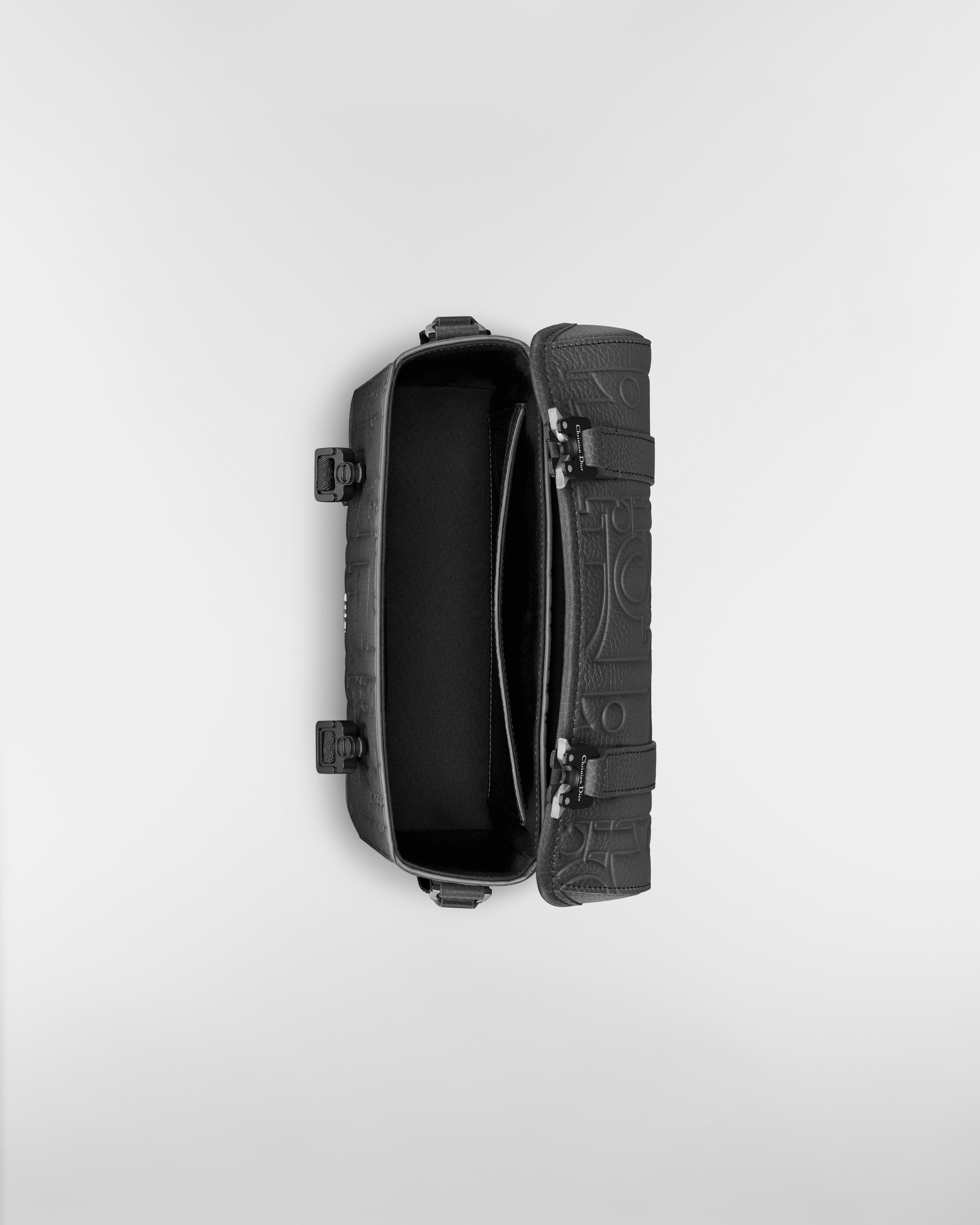 Borsa messenger con pattina Dior Hit The Road Pelle Dior Gravity e pelle di vitello granulata sfumate blu e nere E06