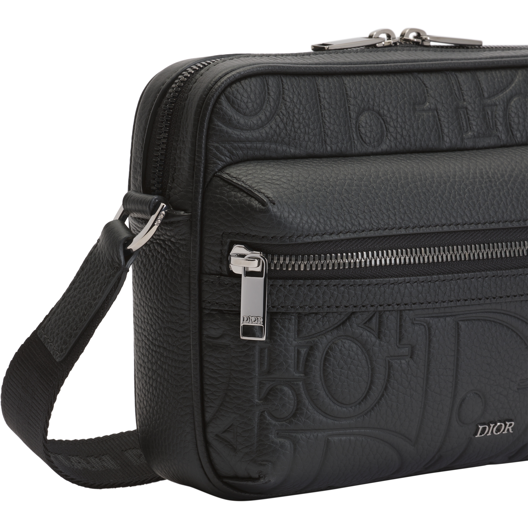 Rider 2.0 Zipped Messenger Bag Black Dior Gravity Leather and Black Grained Calfskin E09
