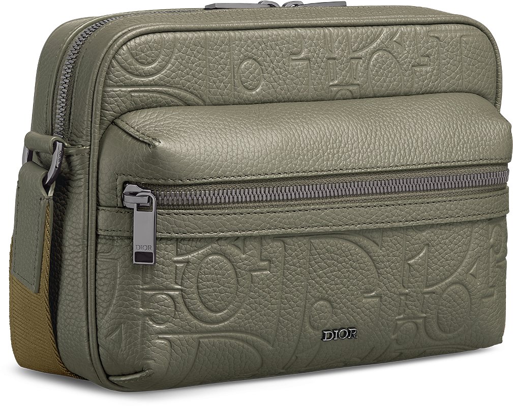 Rider 2.0 Zipped Messenger Bag Khaki Dior Gravity Leather