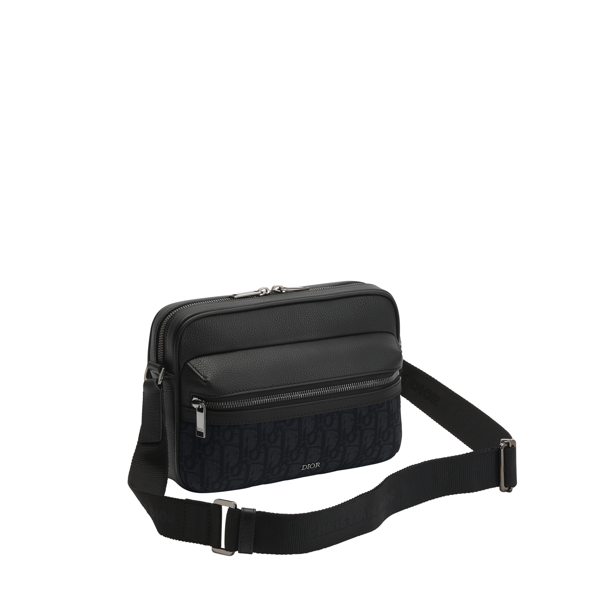  Black Dior Oblique Jacquard and Black Grained Calfskin