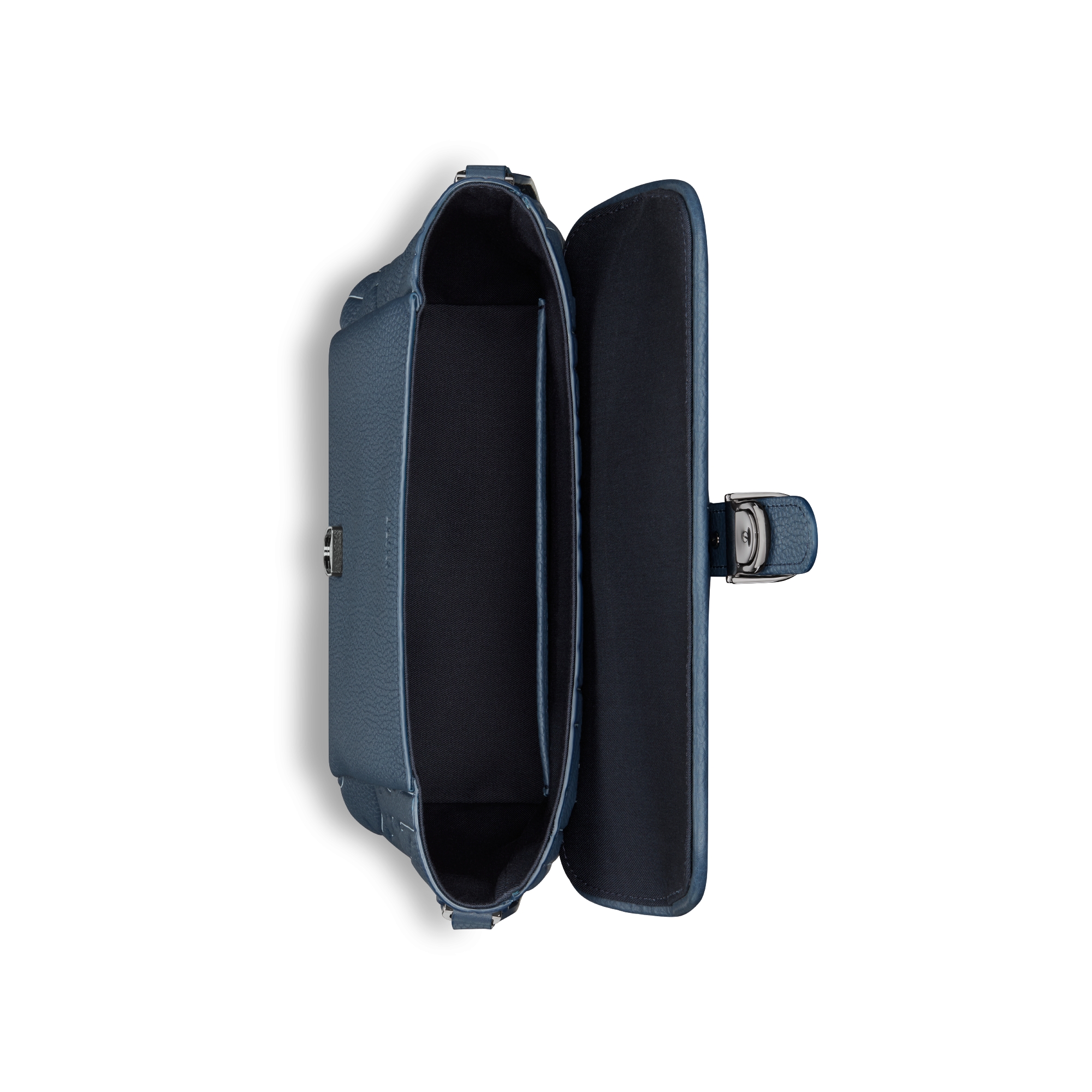 Middelgrote Dior Daily-schoudertas met flap Marineblauw Dior Gravity Outline-leer en marineblauw generfd kalfsleer E06