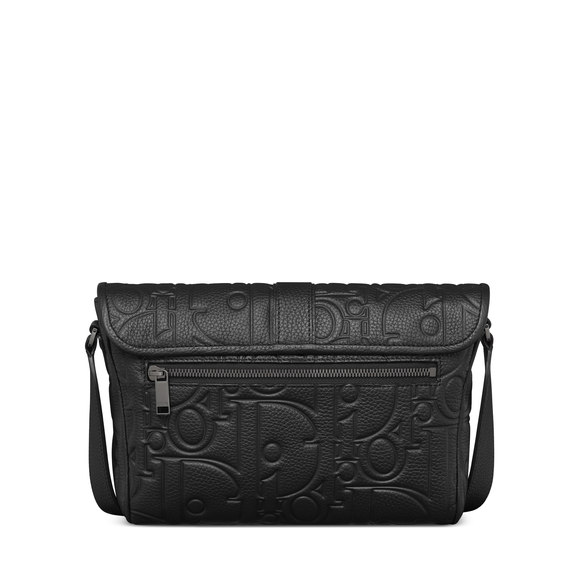 Dior Daily 中型翻蓋郵差包 黑色 Dior Gravity 皮革和黑色粒面小牛皮 E08