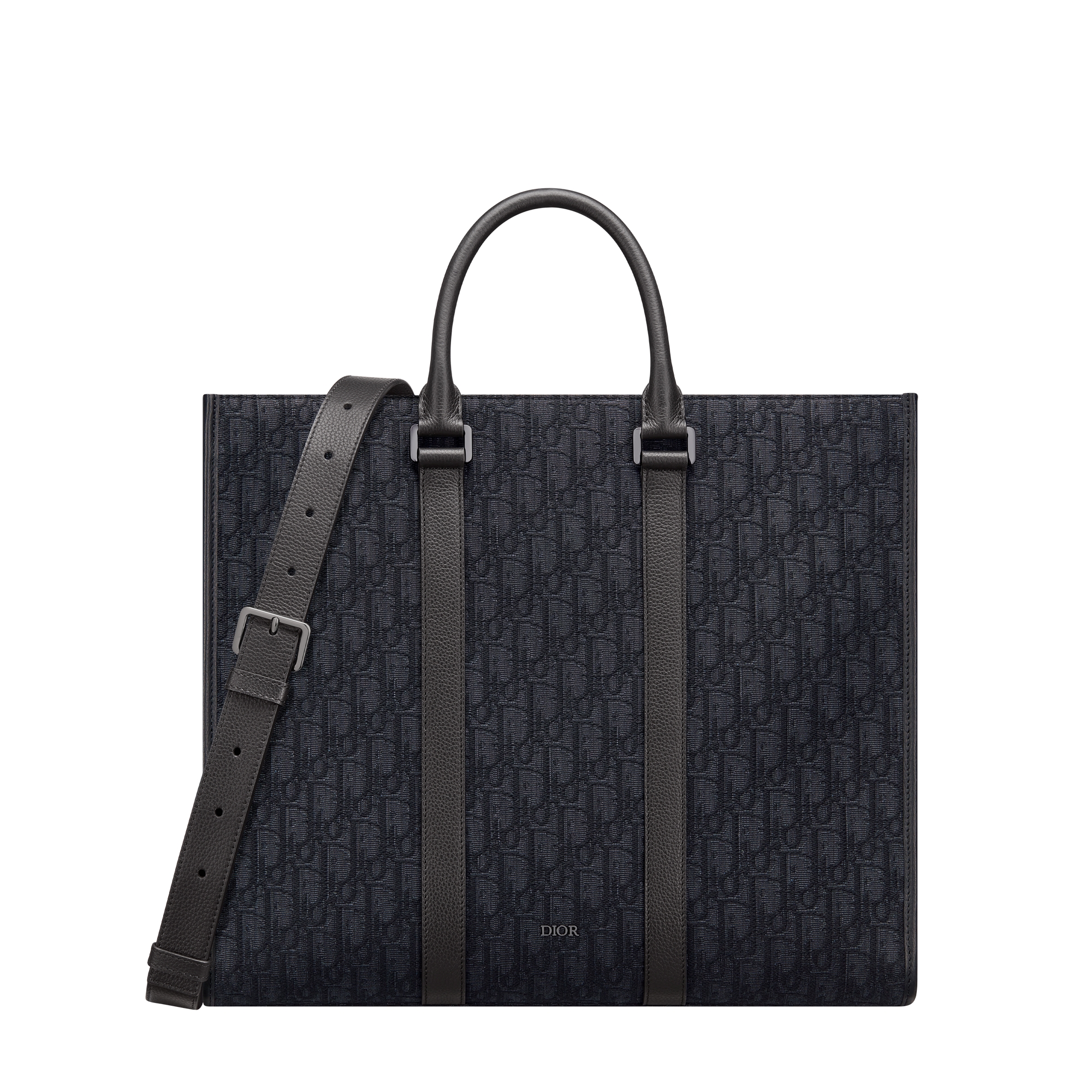  Black Dior Oblique Jacquard and Black Grained Calfskin