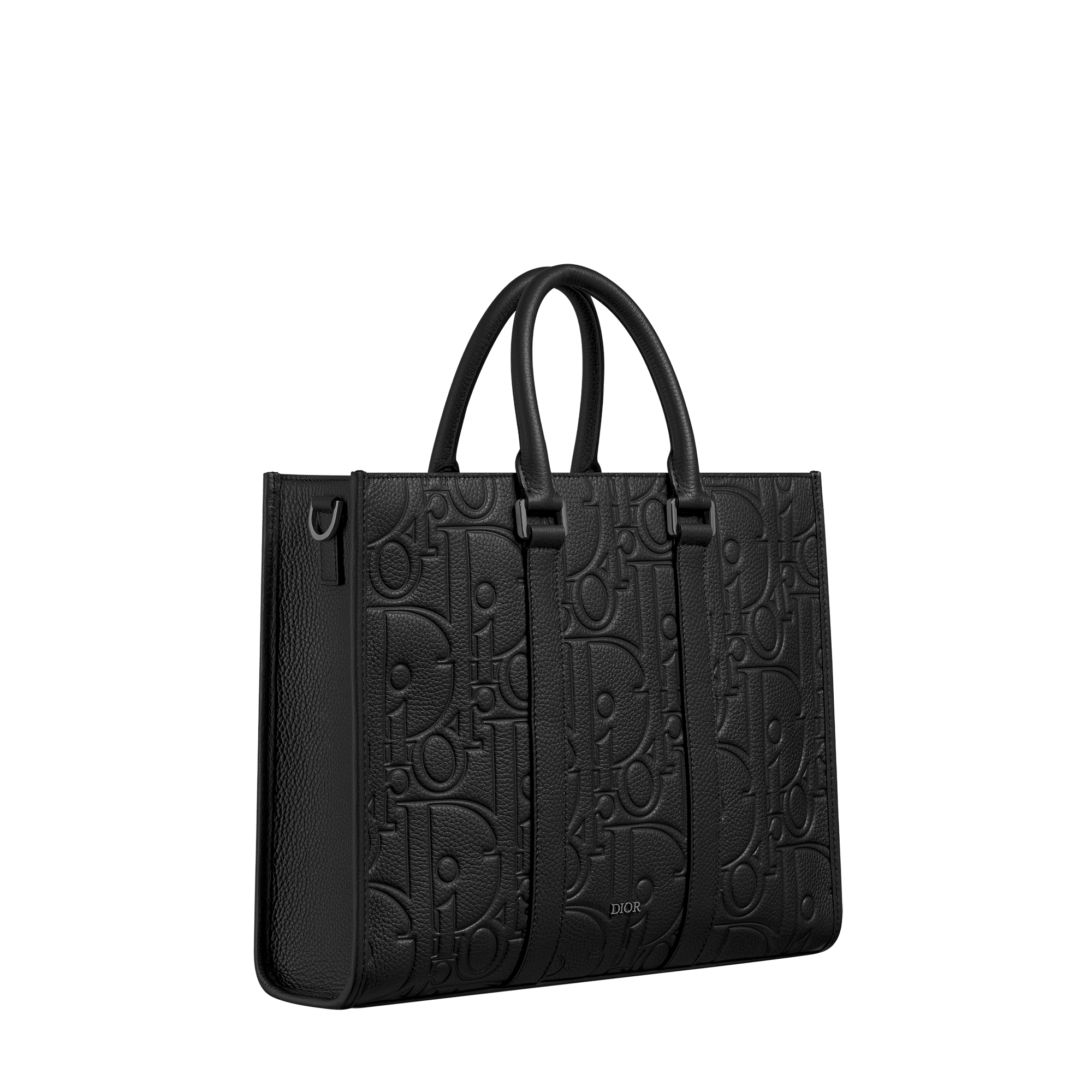Medium Dior Affaires East-West Tote Bag Black Dior Gravity Grained Leather and Black Grained Calfskin E03