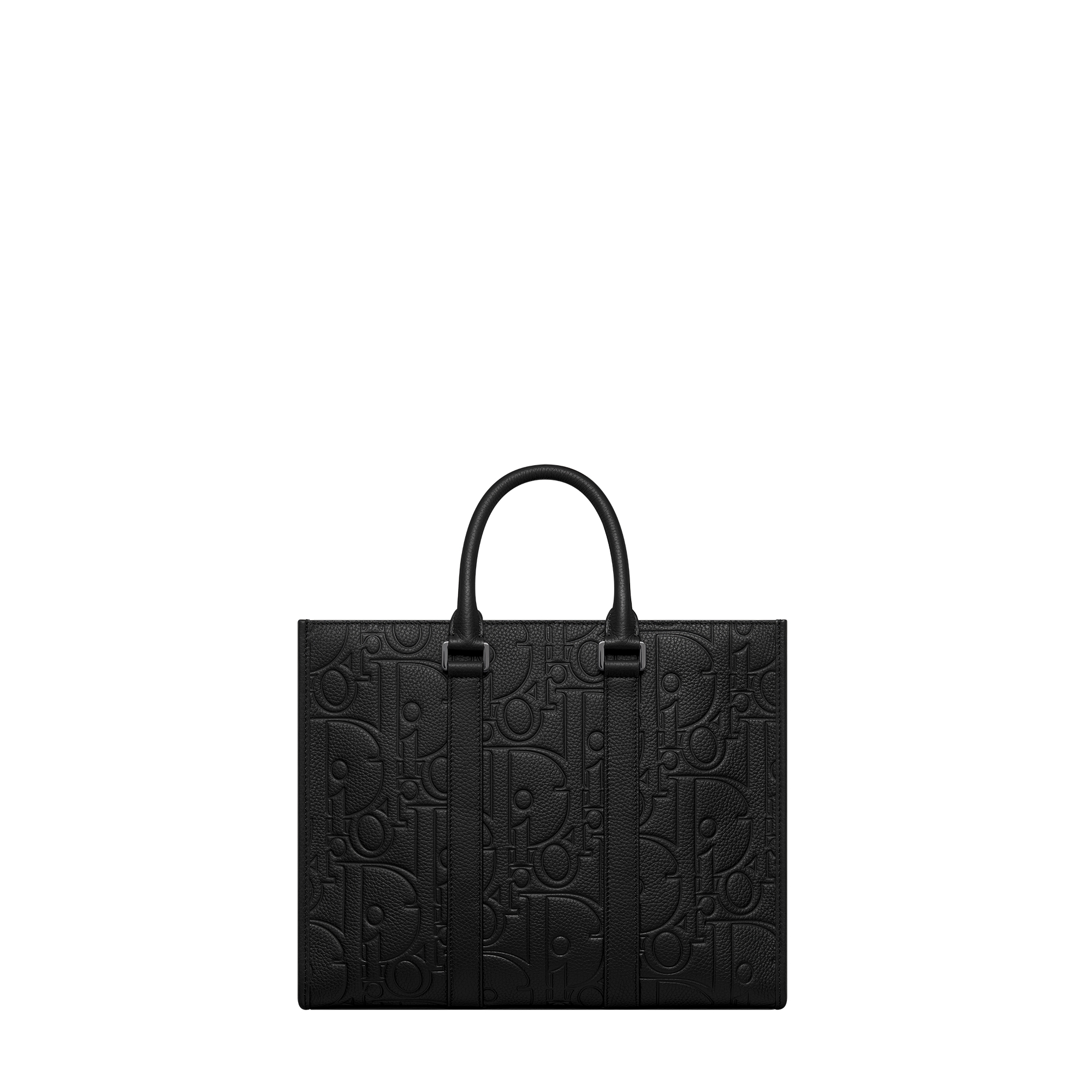 Medium East-West Tote Bag Black Dior Gravity Leather and Black Grained Calfskin E08