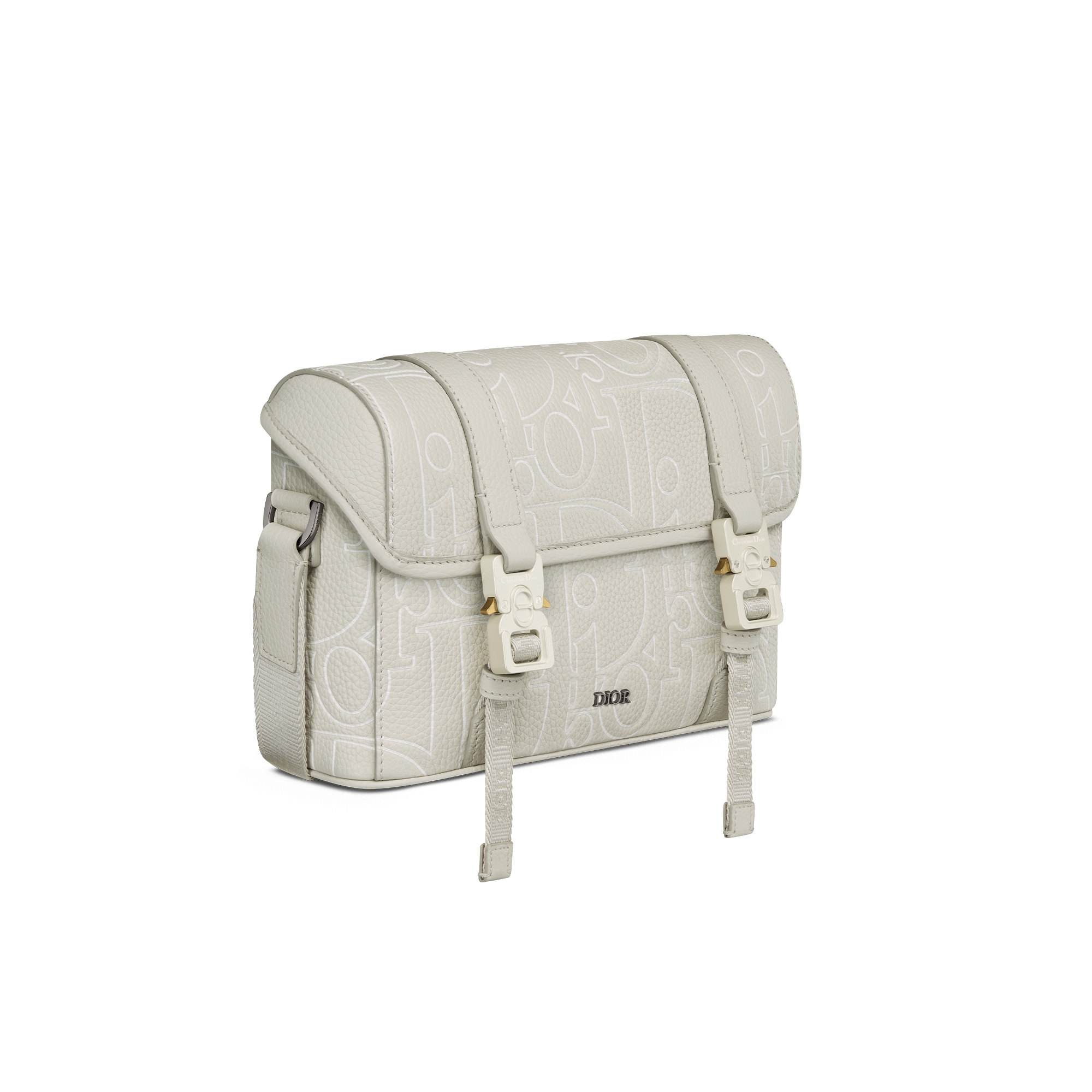 Dior Hit the Road Messenger Bag with Flap Beige Dior Gravity Outline Leather and Beige Grained Calfskin E03