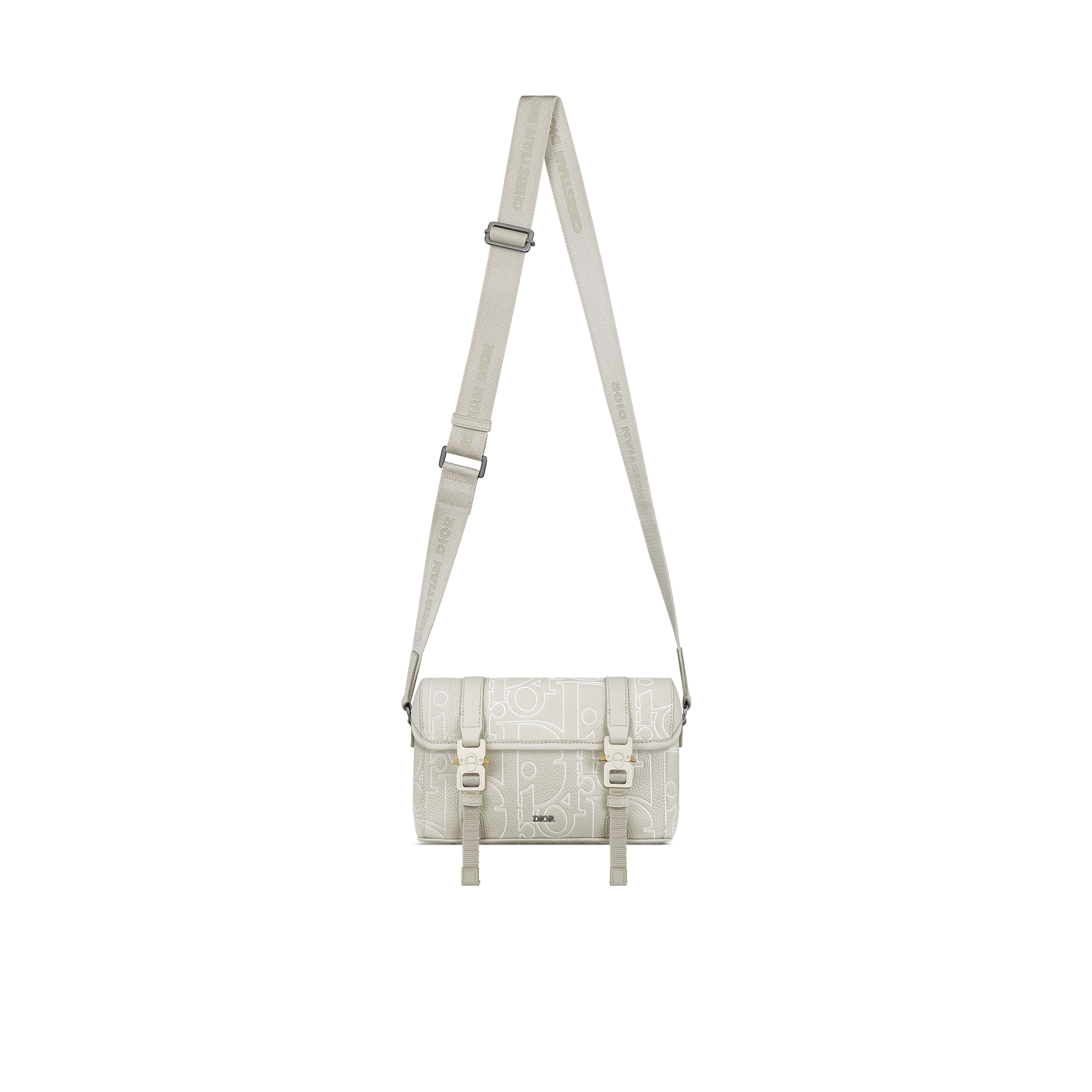 Dior Hit the Road Messenger Bag with Flap Beige Dior Gravity Outline Leather and Beige Grained Calfskin E07