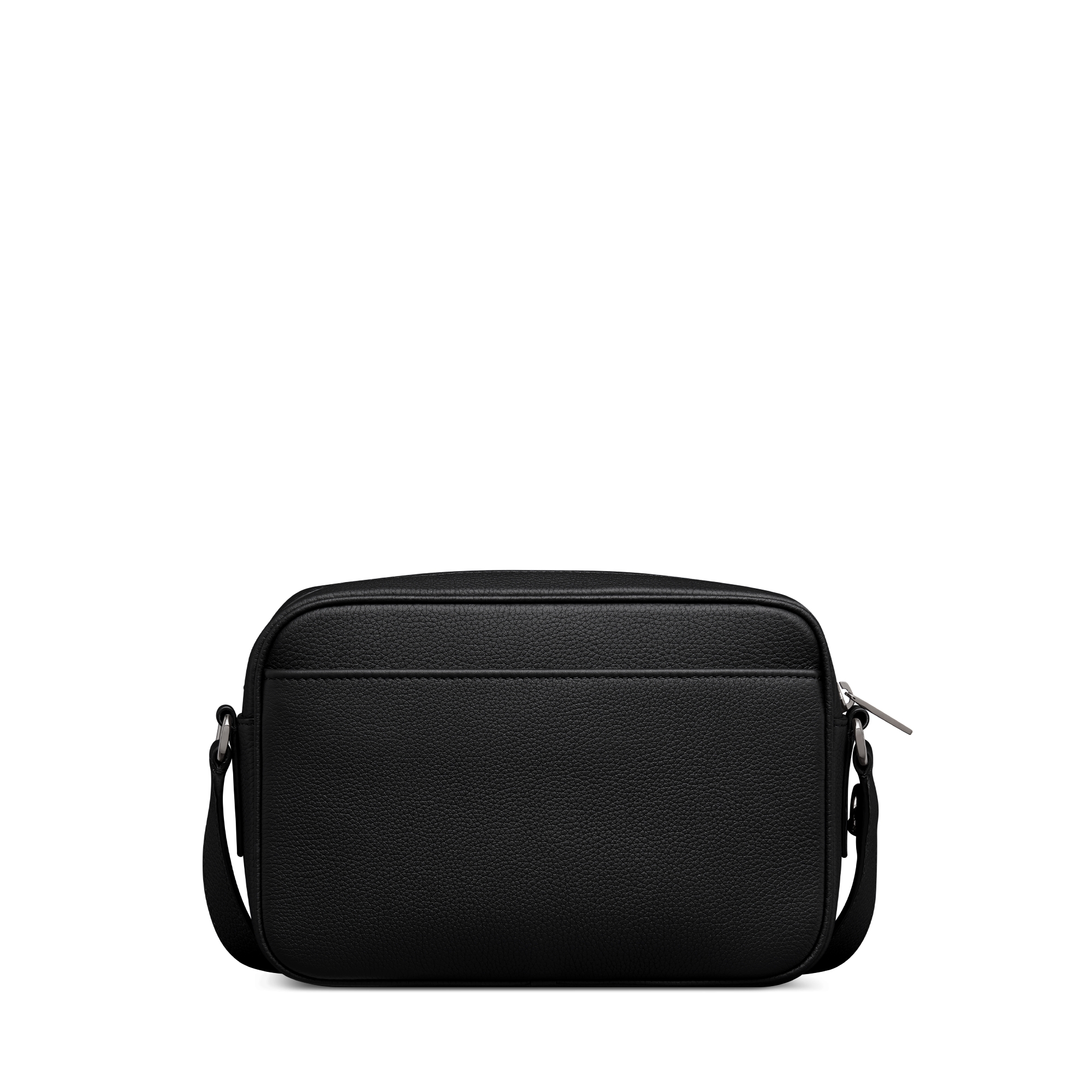 Bolsa messenger CD Icon com zíper Couro de vitelo granulado preto fosco E08