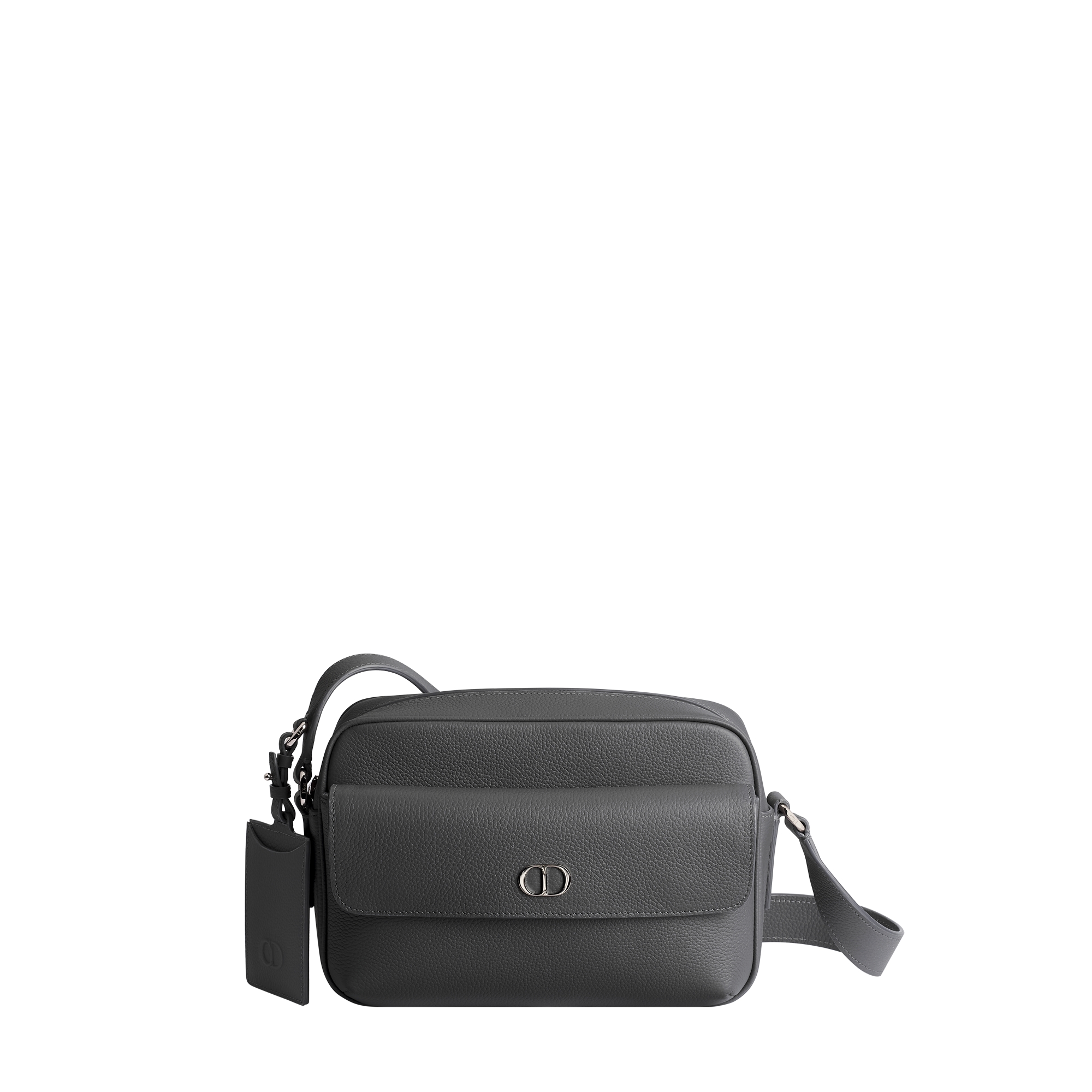 CD Icon Zipped Messenger Bag Black Matte Grained Calfskin | DIOR