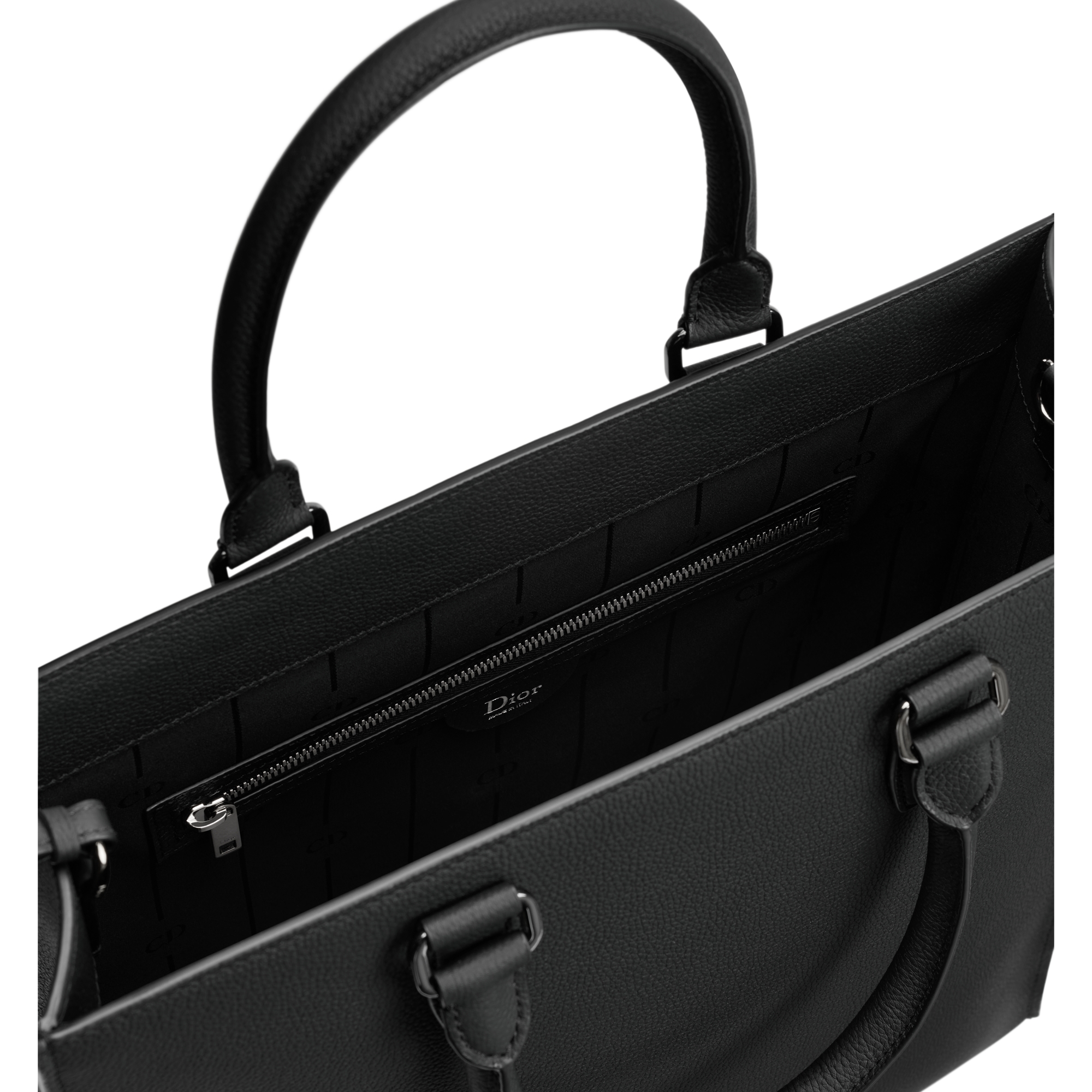 CD Icon Tote Bag Black Grained Calfskin | DIOR