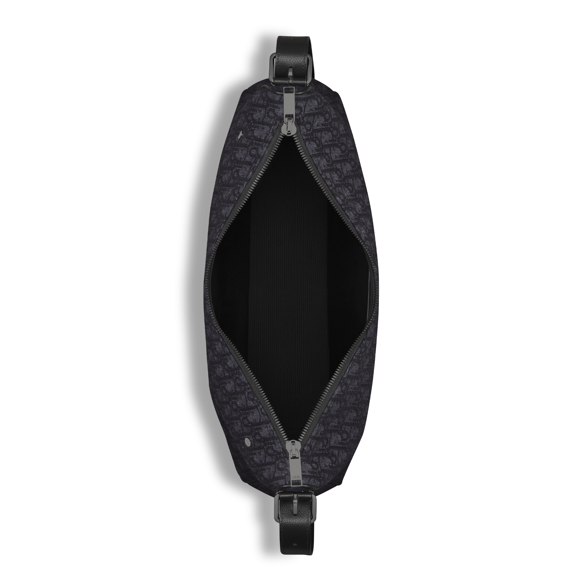 Große Dior Slider Hobo Tasche mit Reißverschluss Dior Oblique Jacquard in Schwarz E06