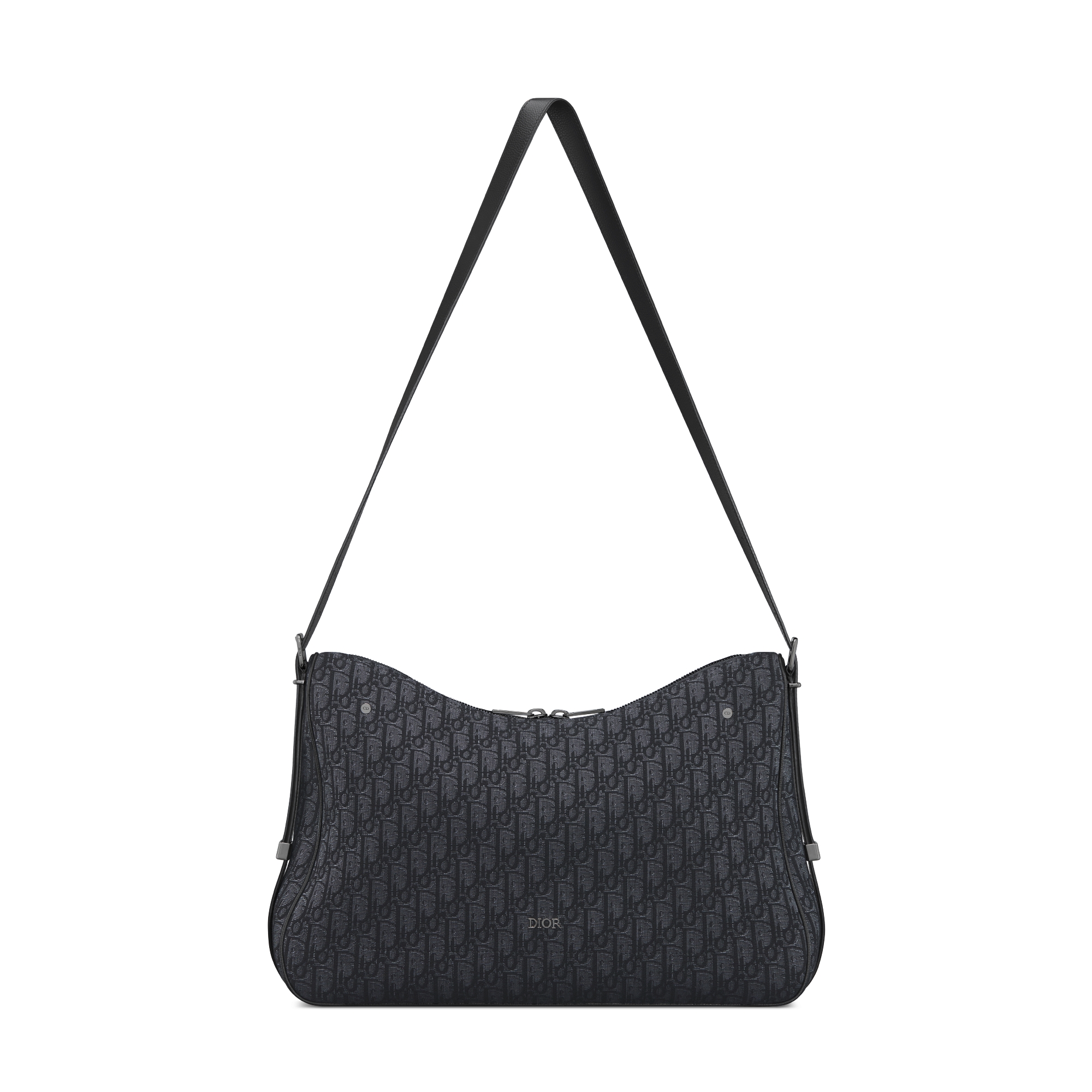 Große Dior Slider Hobo Tasche mit Reißverschluss Dior Oblique Jacquard in Schwarz E07