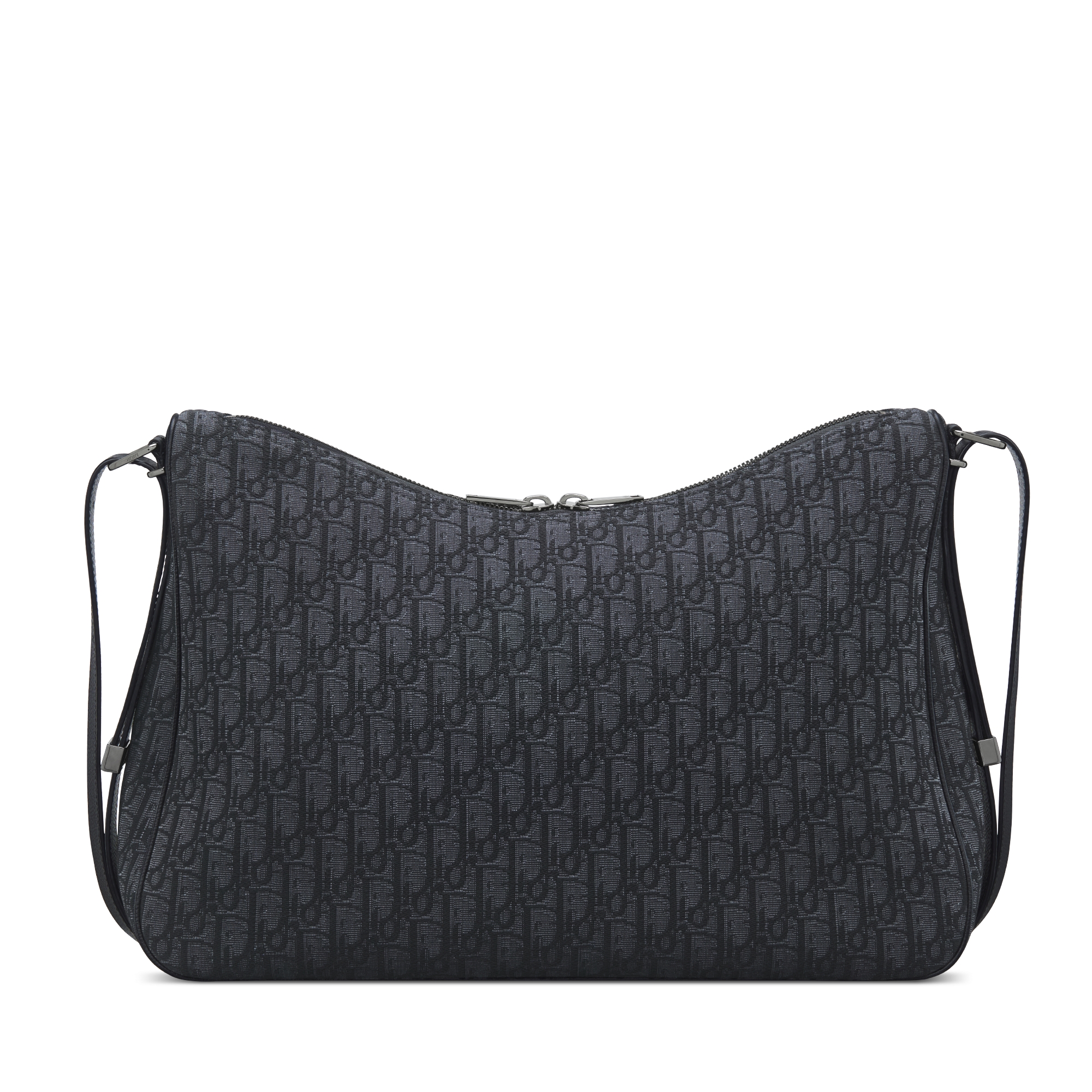 Große Dior Slider Hobo Tasche mit Reißverschluss Dior Oblique Jacquard in Schwarz E08