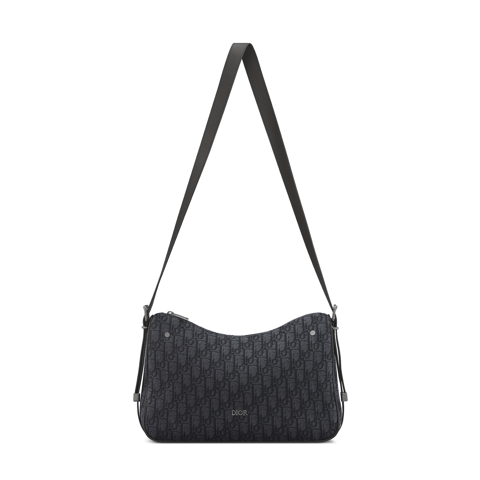 Middelgrote Dior Slider-hobotas met rits Zwarte Dior Oblique-jacquard E07