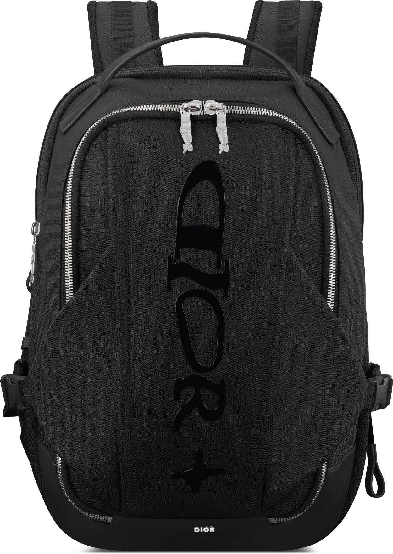 DIOR AND LEWIS HAMILTON Zipped Backpack Yellow Nylon and Yellow Leather Effect Technical Fabric DIOR