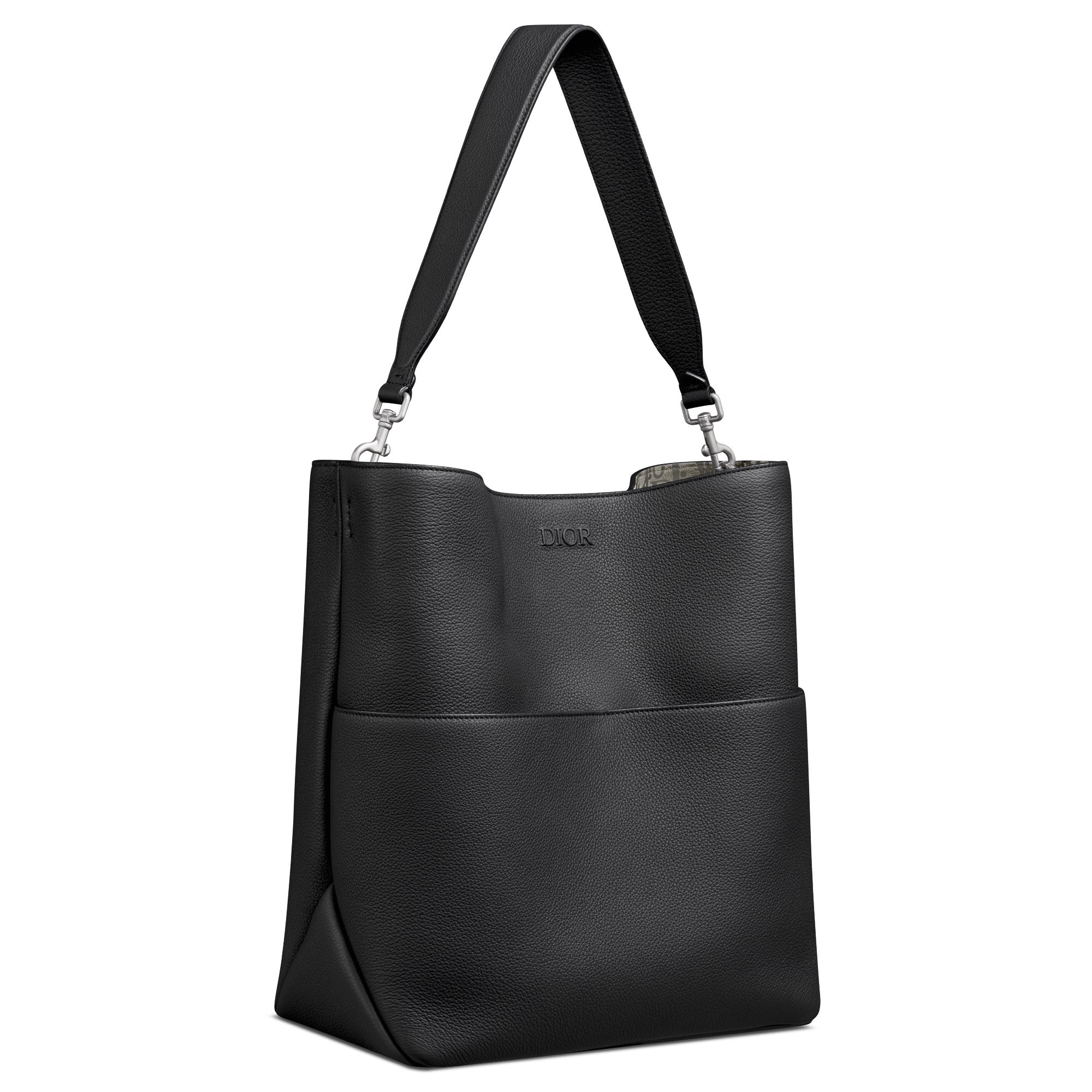 Dior Privé Hobo Tasche im Hochformat Dior Icons Kalbsleder in Schwarz E03