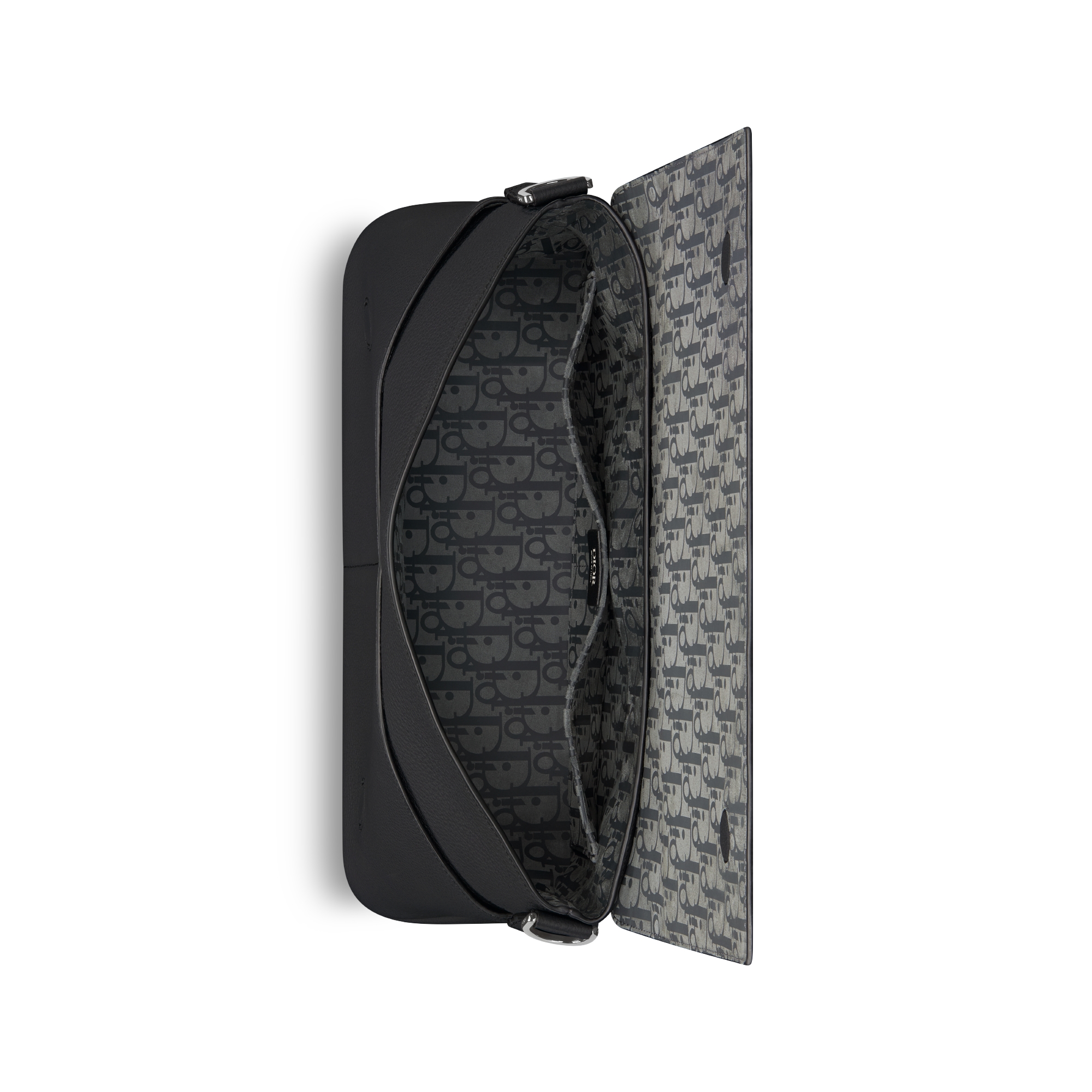 Borsa messenger con pattina Dior Privé Pelle di vitello Dior Icons nera E06