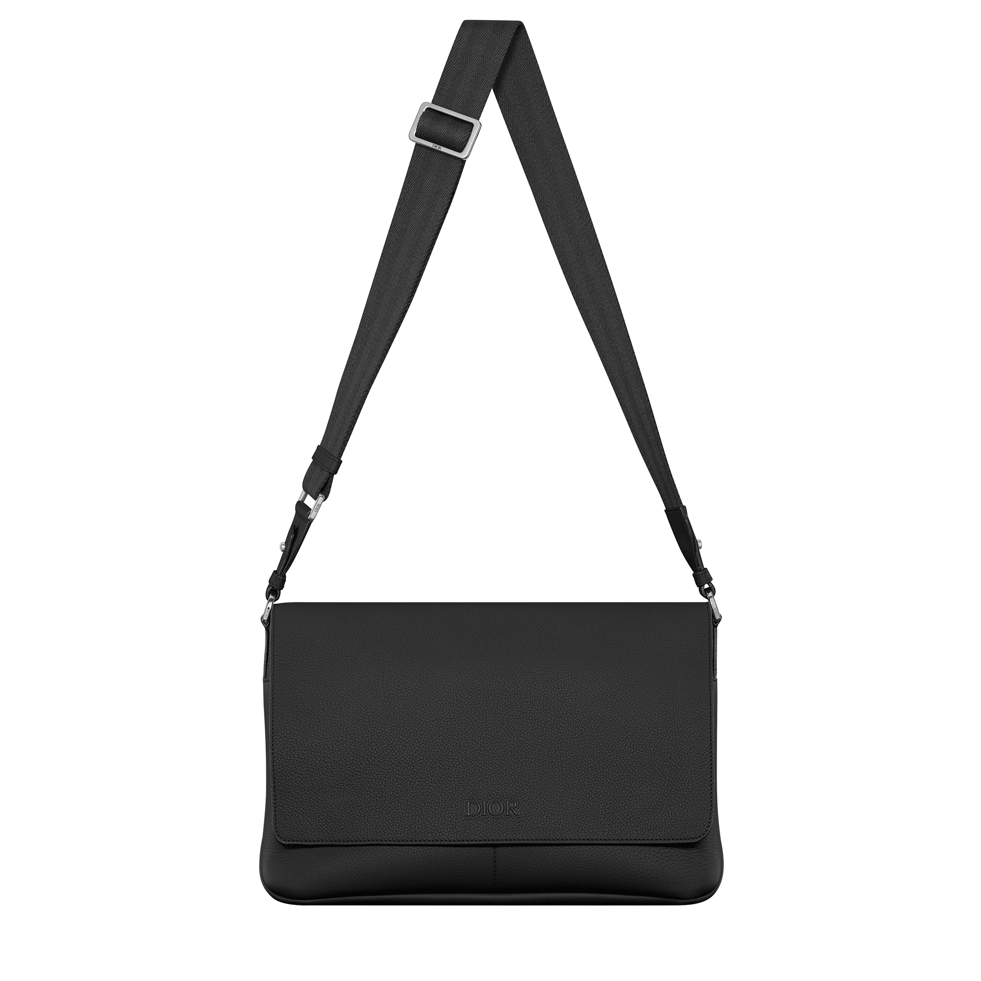 Dior Privé Messenger Bag with Flap Black Dior Icons Calfskin E07