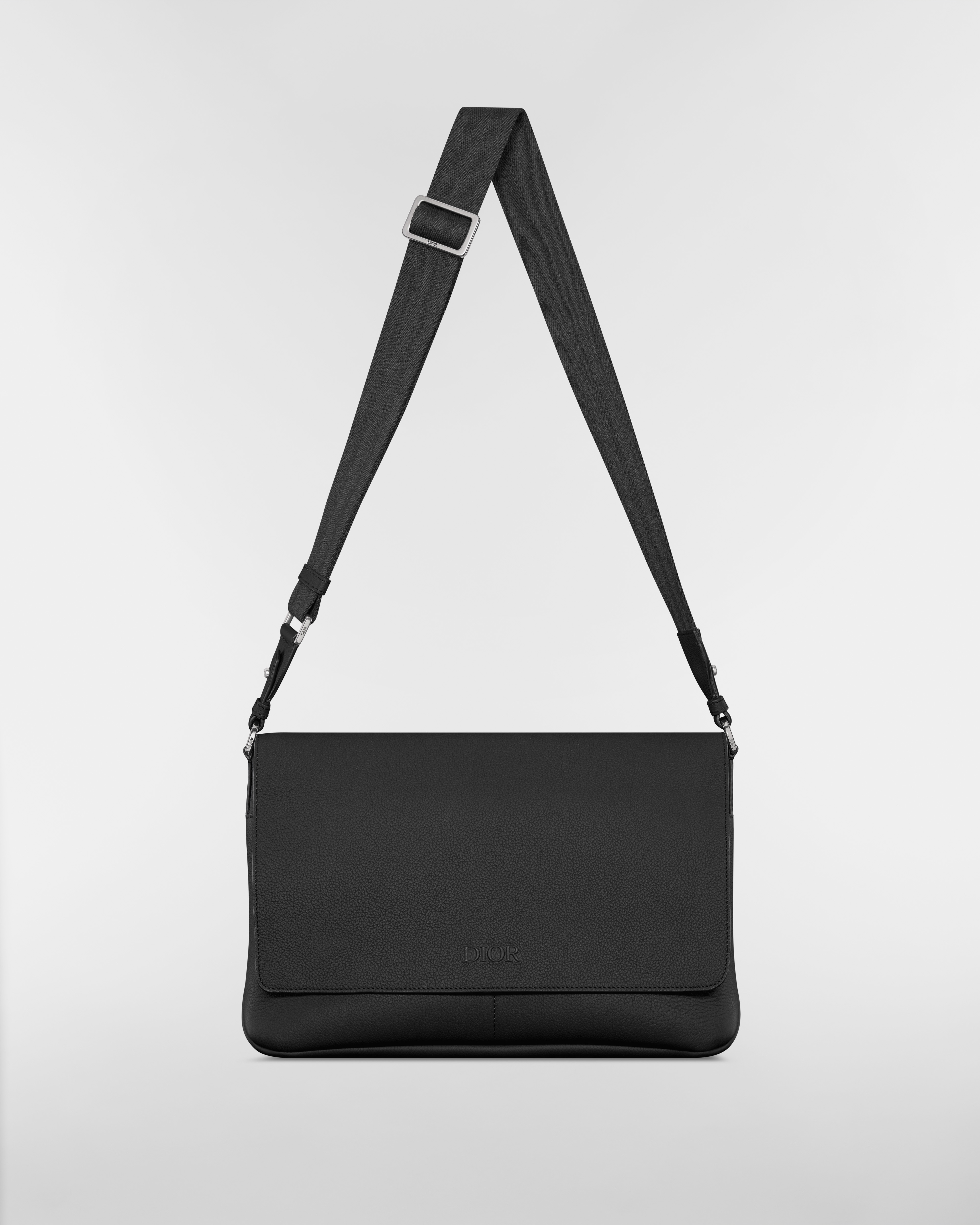 Dior Privé Messenger Bag with Flap Black Dior Icons Calfskin E07