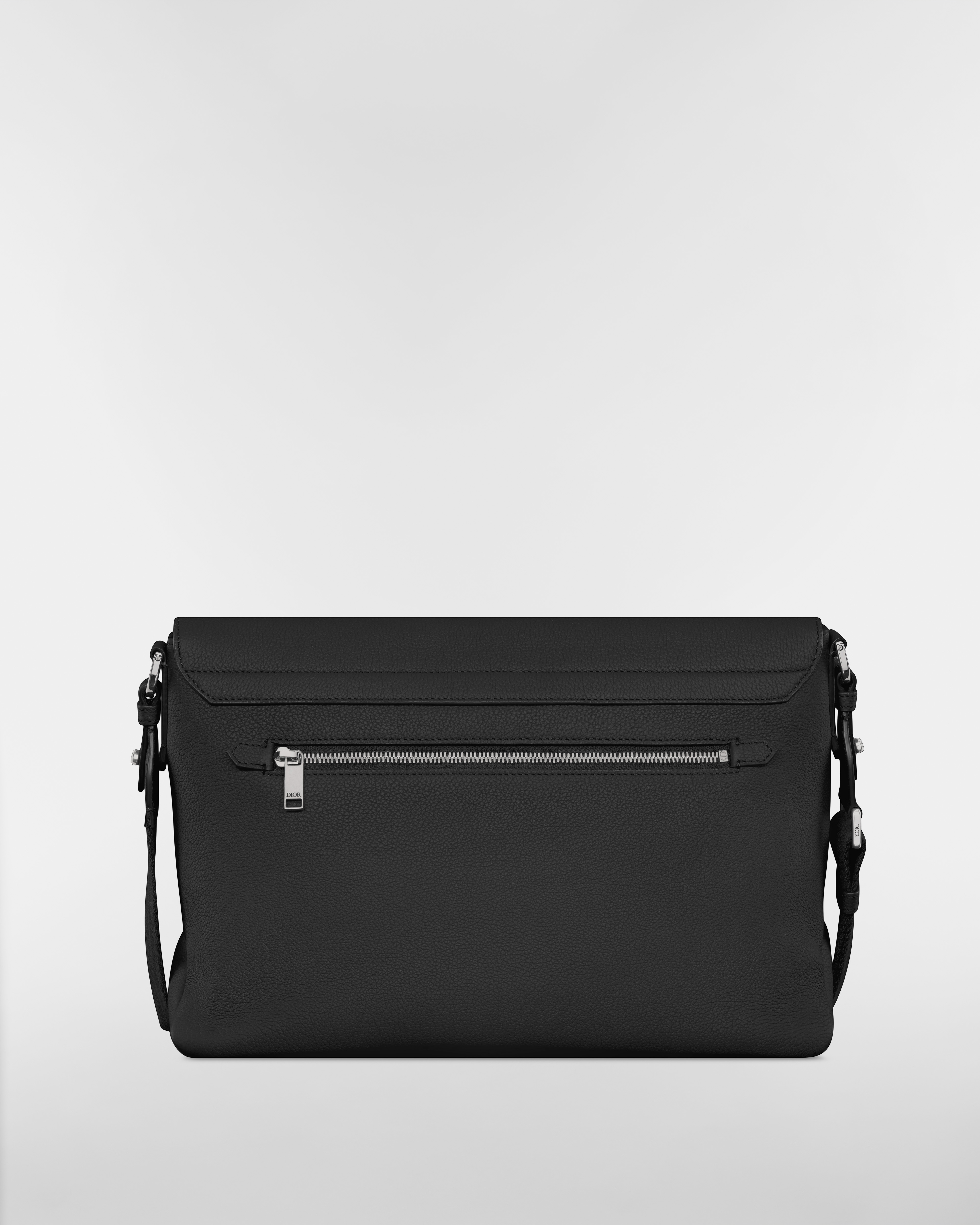 Bolso messenger Dior Privé con solapa Piel de becerro Dior Icons en negro E08